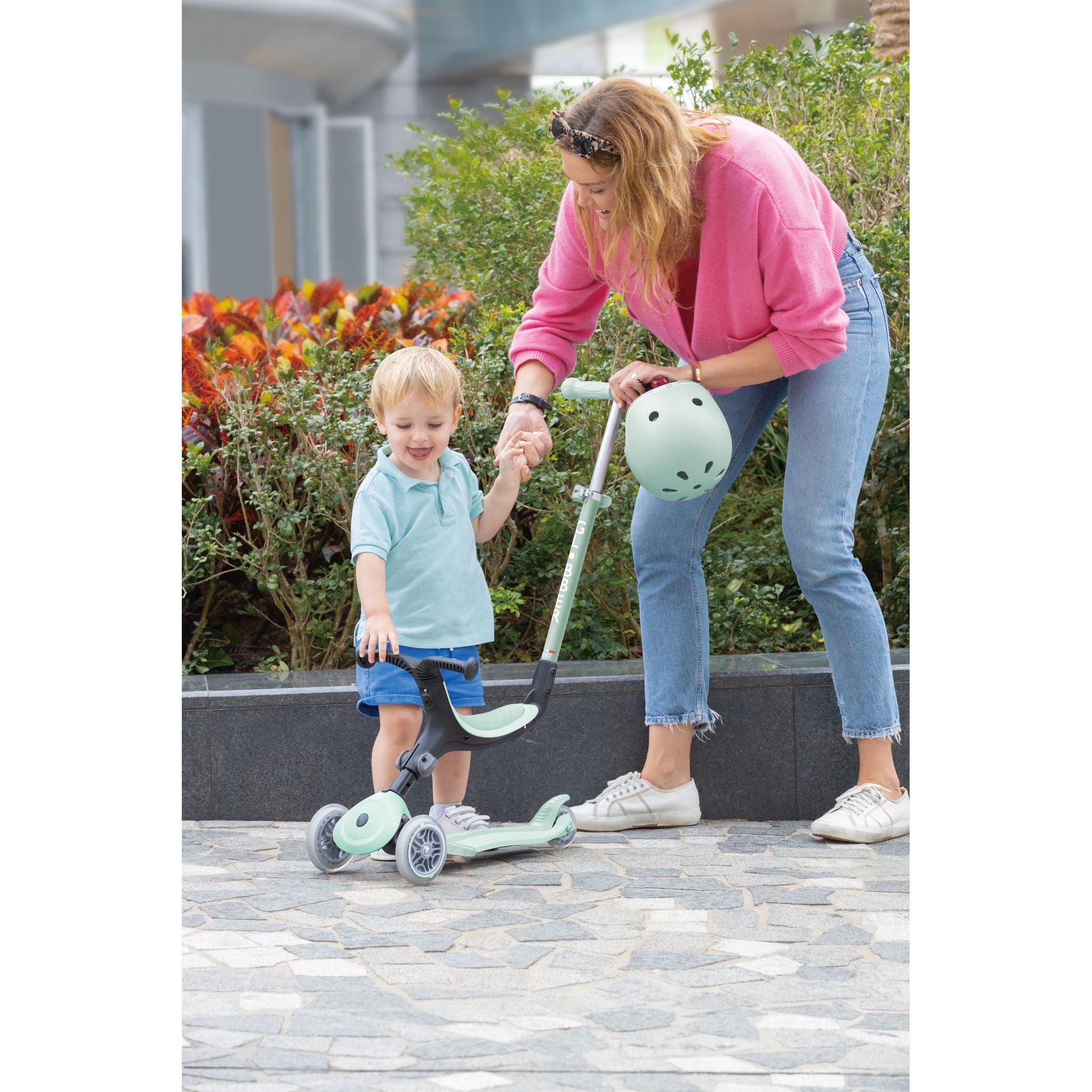 Globber Go Up Fold Plus Ecologic Scooter - Pistachio for Toddlers