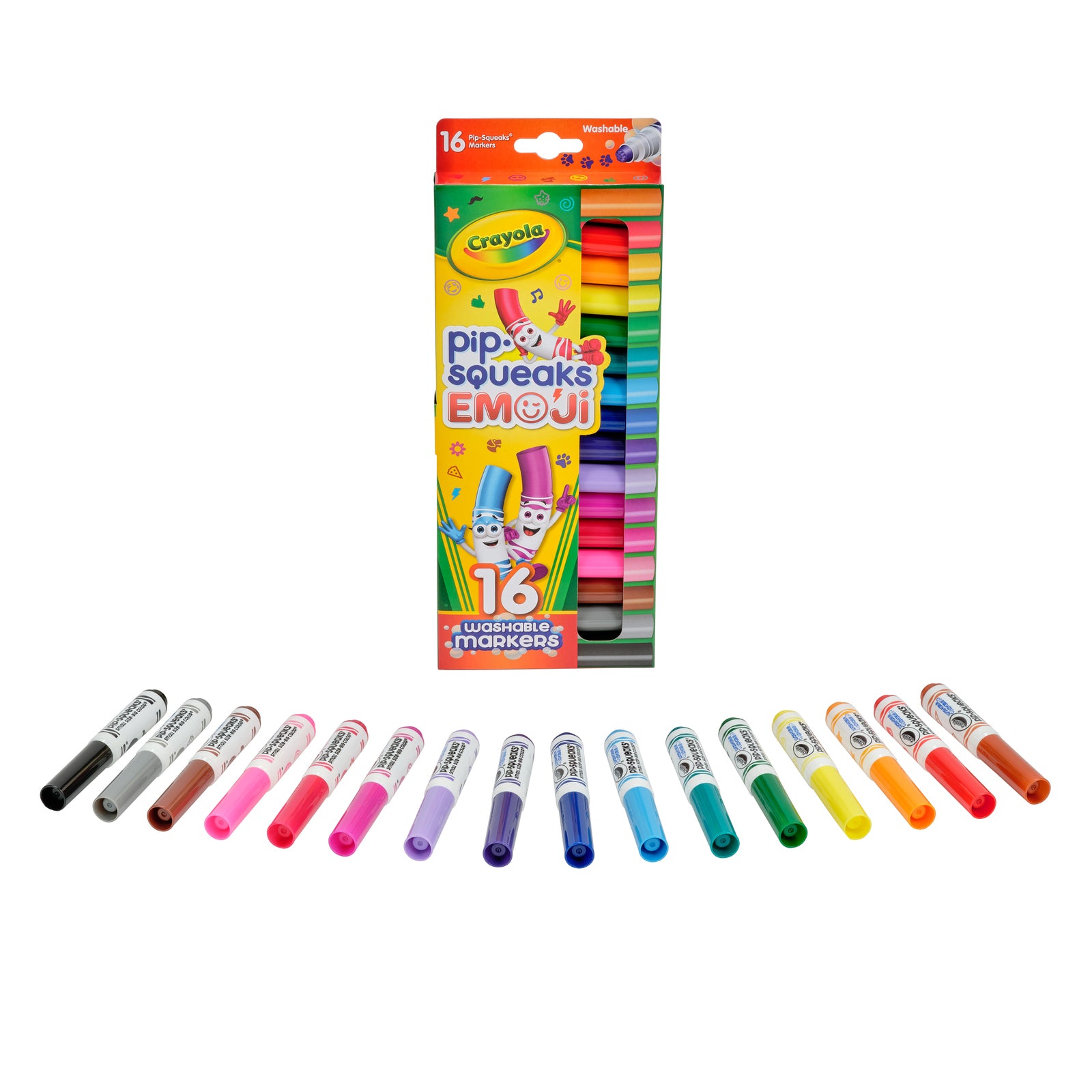 Crayola Pipsqueaks 16-Pack Washable Mini Emoji Markers for Kids
