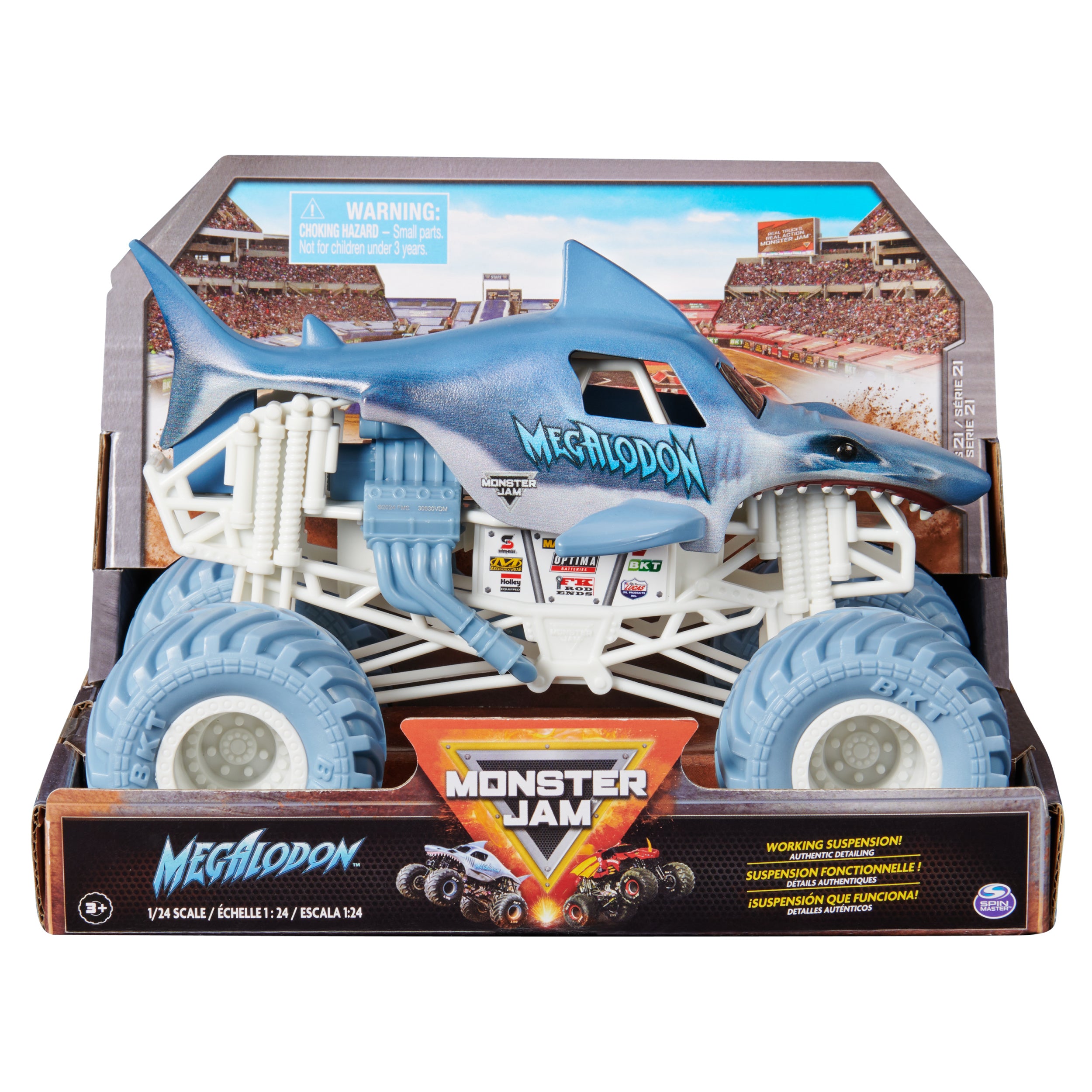 Hot Deal! Monster Jam 1:24 Scale Die - Cast Monster Truck Series 21 Megalodon for Collection