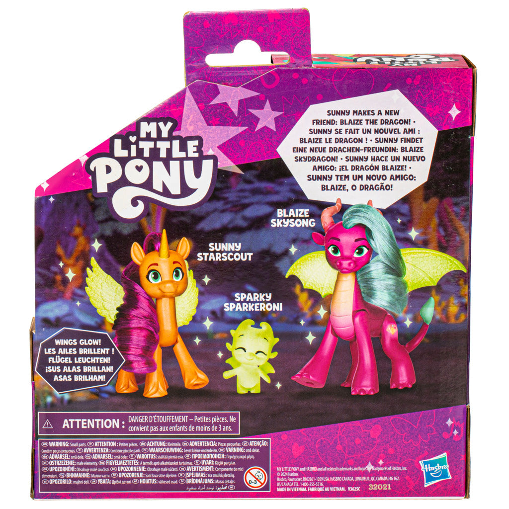Hot! My Little Pony 3-Pack Dragon Light Reveal Set