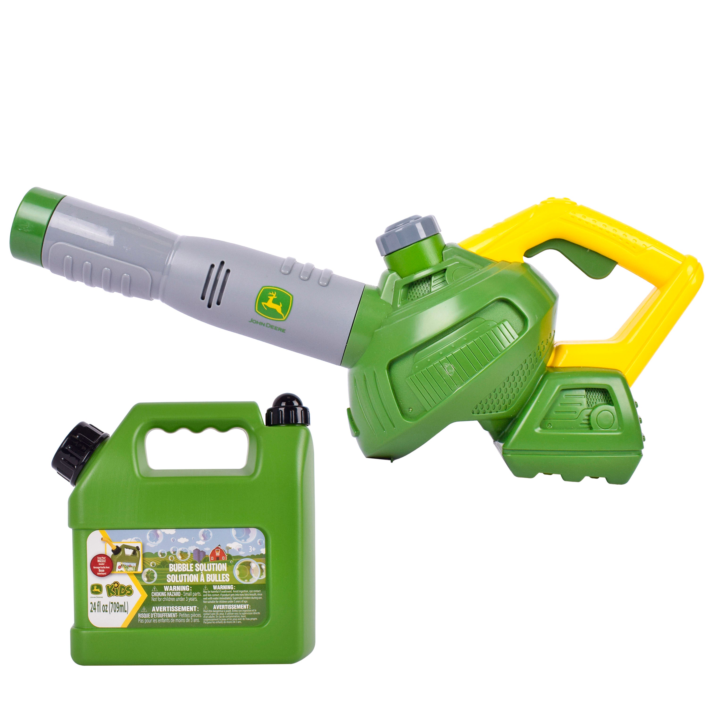 John Deere Bubble 'N' Fun Leaf Blower Combo - Ideal Toy for Outdoor Active Play