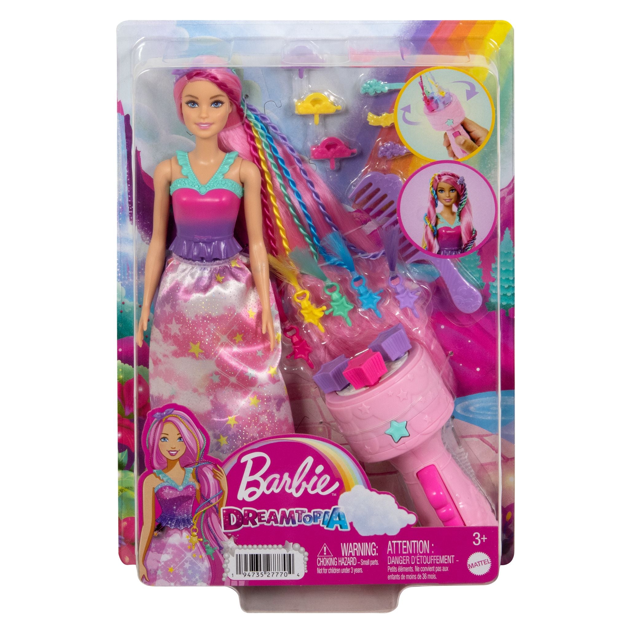 Hot! Barbie Dreamtopia Twist N' Style Doll for Young Stylists