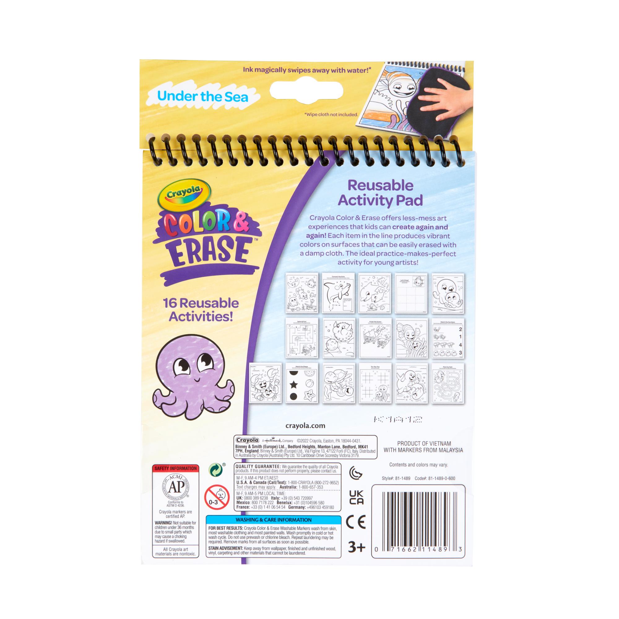 Crayola Reusable Under The Sea Colour & Erase Activity Pad for Kids