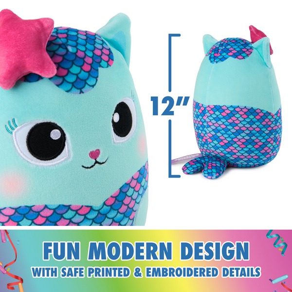 Gabby's Dollhouse 12-Inch Squeezable Mercat Plush - Perfect Gift