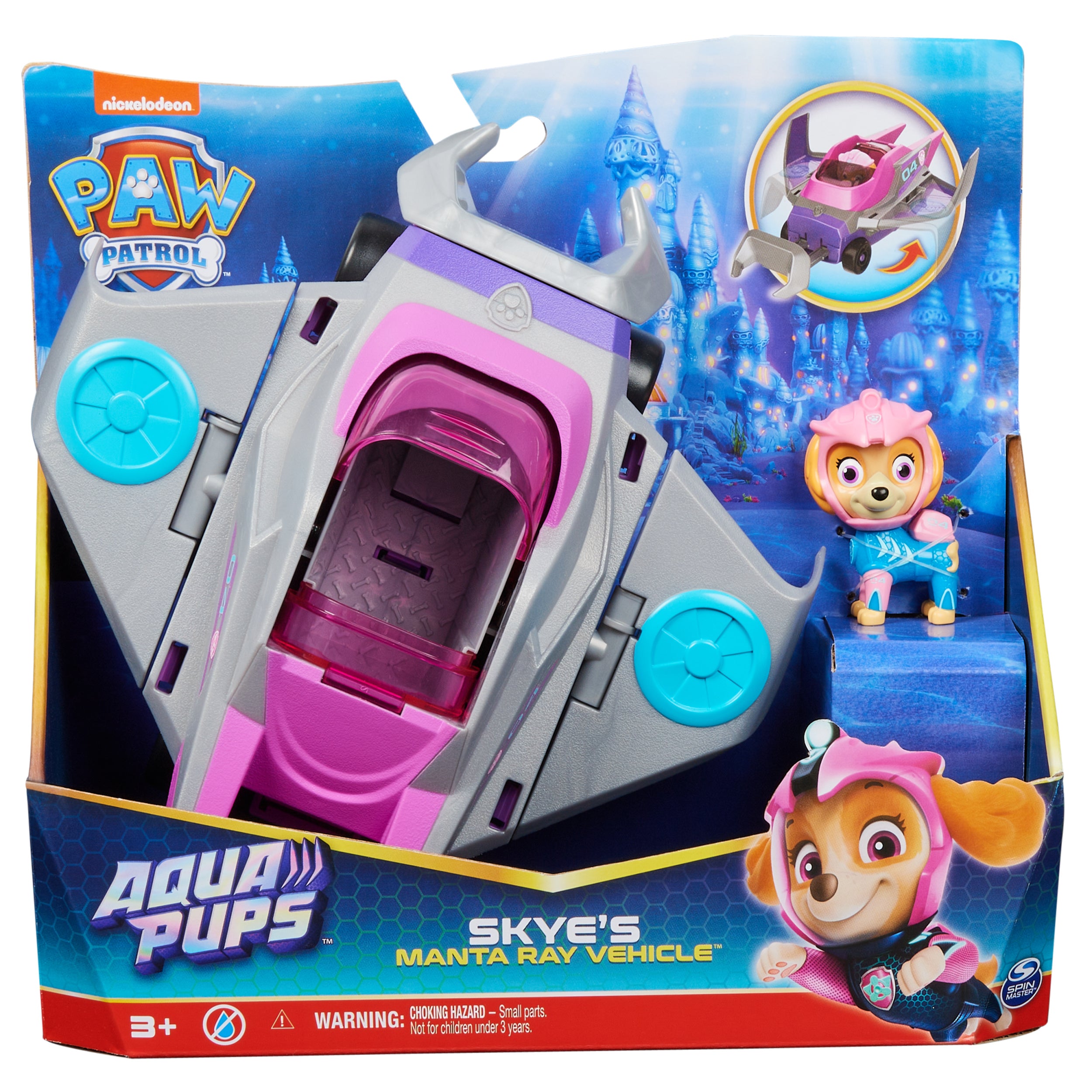 Hot! PAW Patrol Skye's Aqua Themed Manta Ray Rescue Vehicle