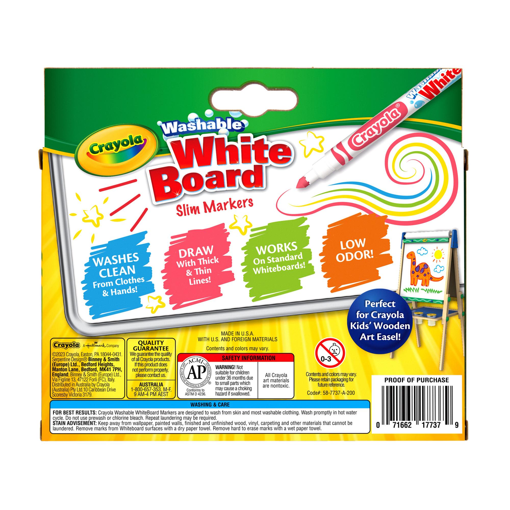 10-Pack Crayola Washable Slim Dry Erase Markers for Home, School, and On-the-Go