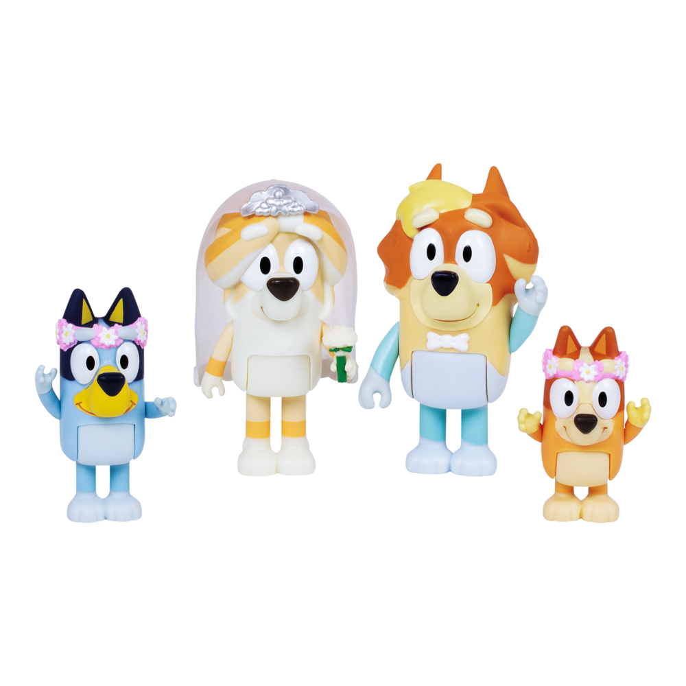 Hot Deal! Bluey Series 10 Wedding Time 4 - Pack Collectible Figures