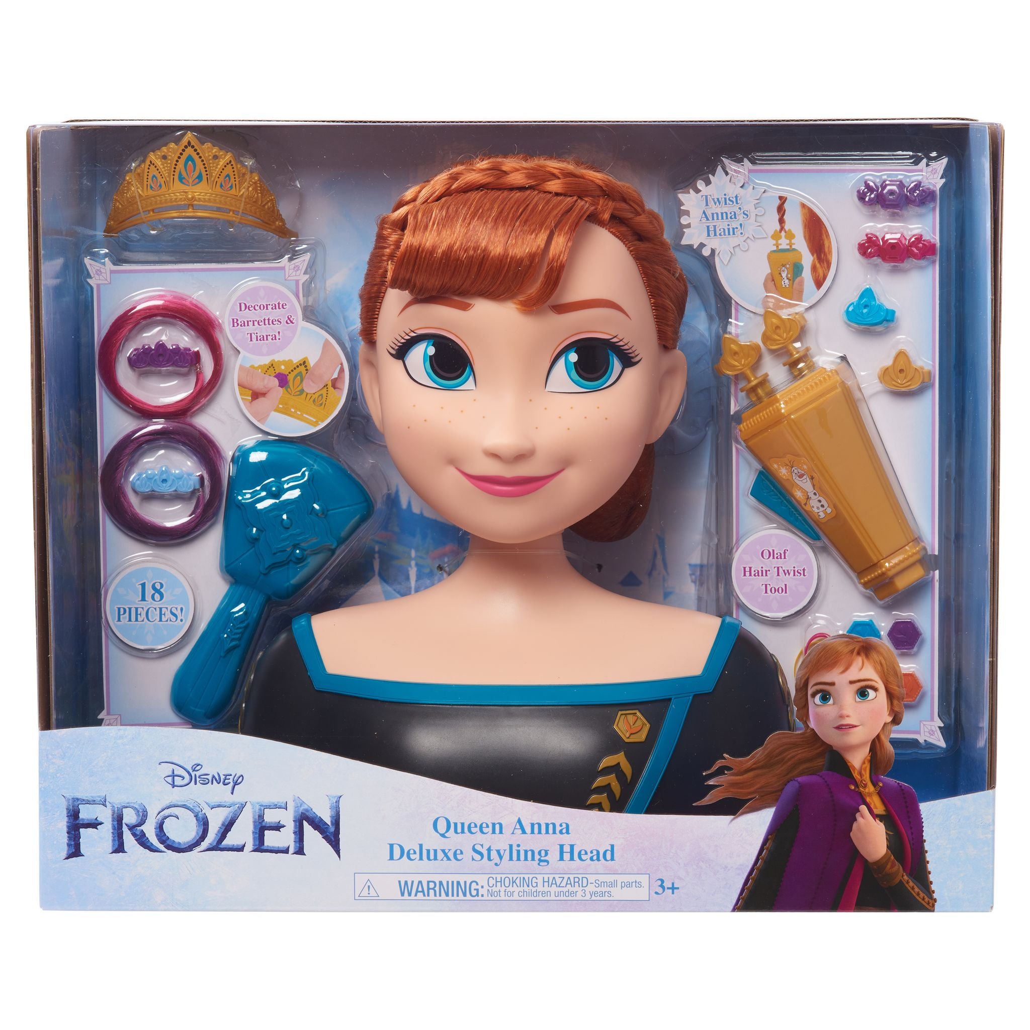 Hot Deal! Disney Frozen 2 Deluxe Queen Anna Styling Head Toy for Kids 3+