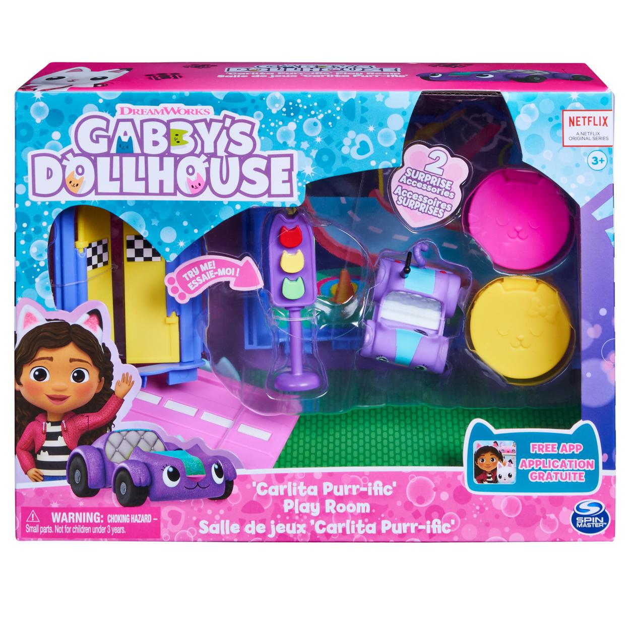 Gabby's Dollhouse Carlita's Purr-Ific Play Room Playset - Ideal Christmas Gift for Kids