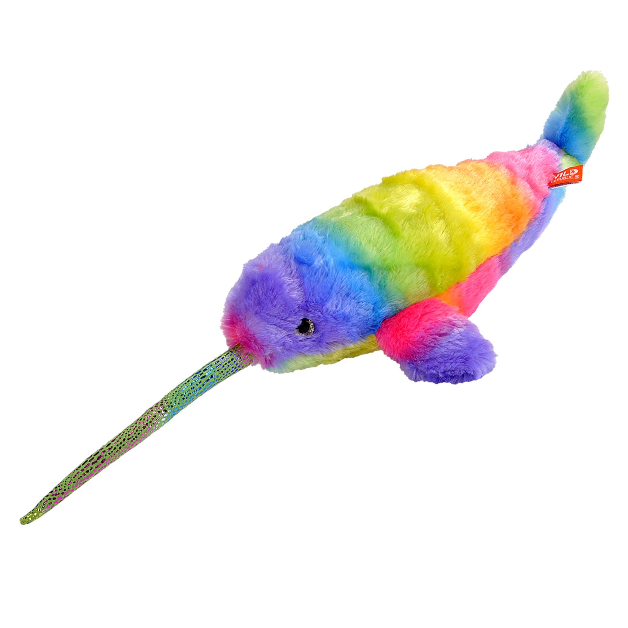 Wild Republic 12-Inch Super-Cute Rainbowkins Narwhal Plush Toy