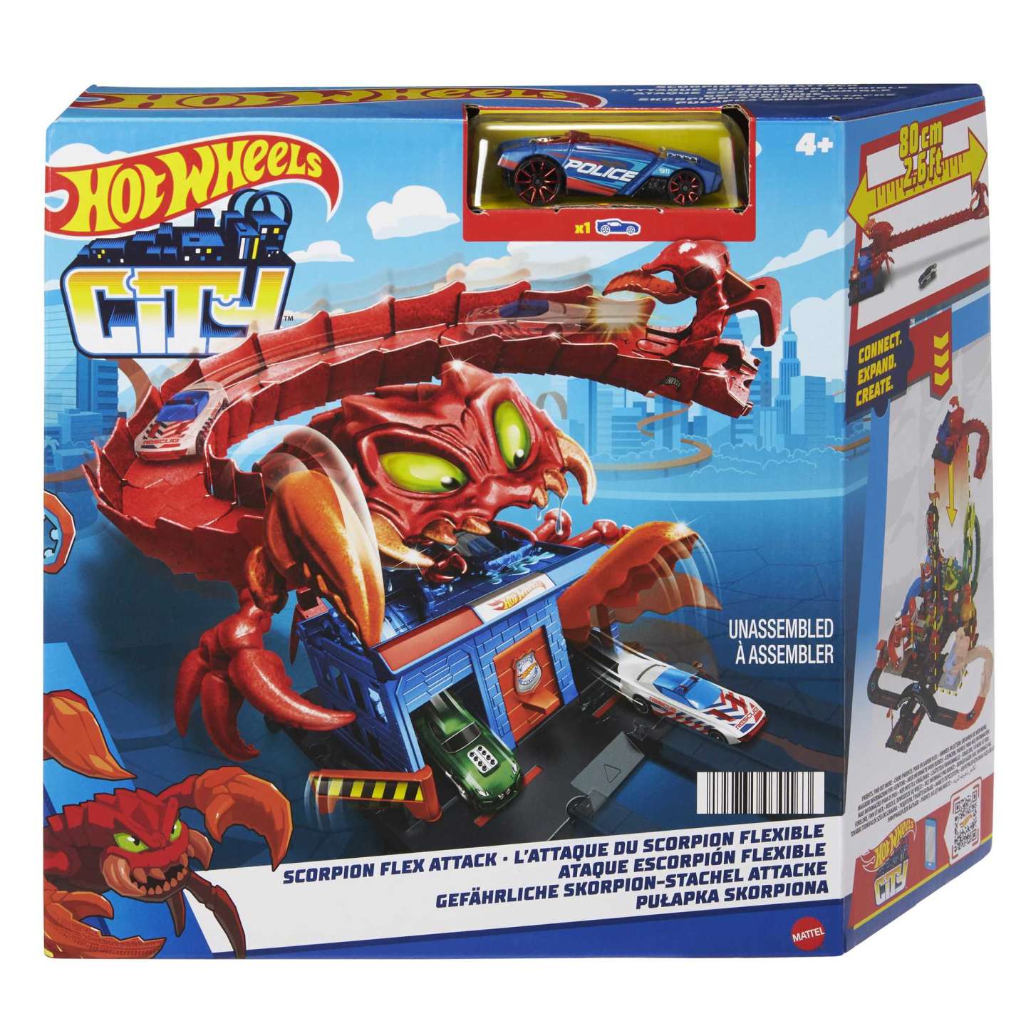 Hot Wheels City Scorpion's Flex Attack Interactive Playset with One Vehicle