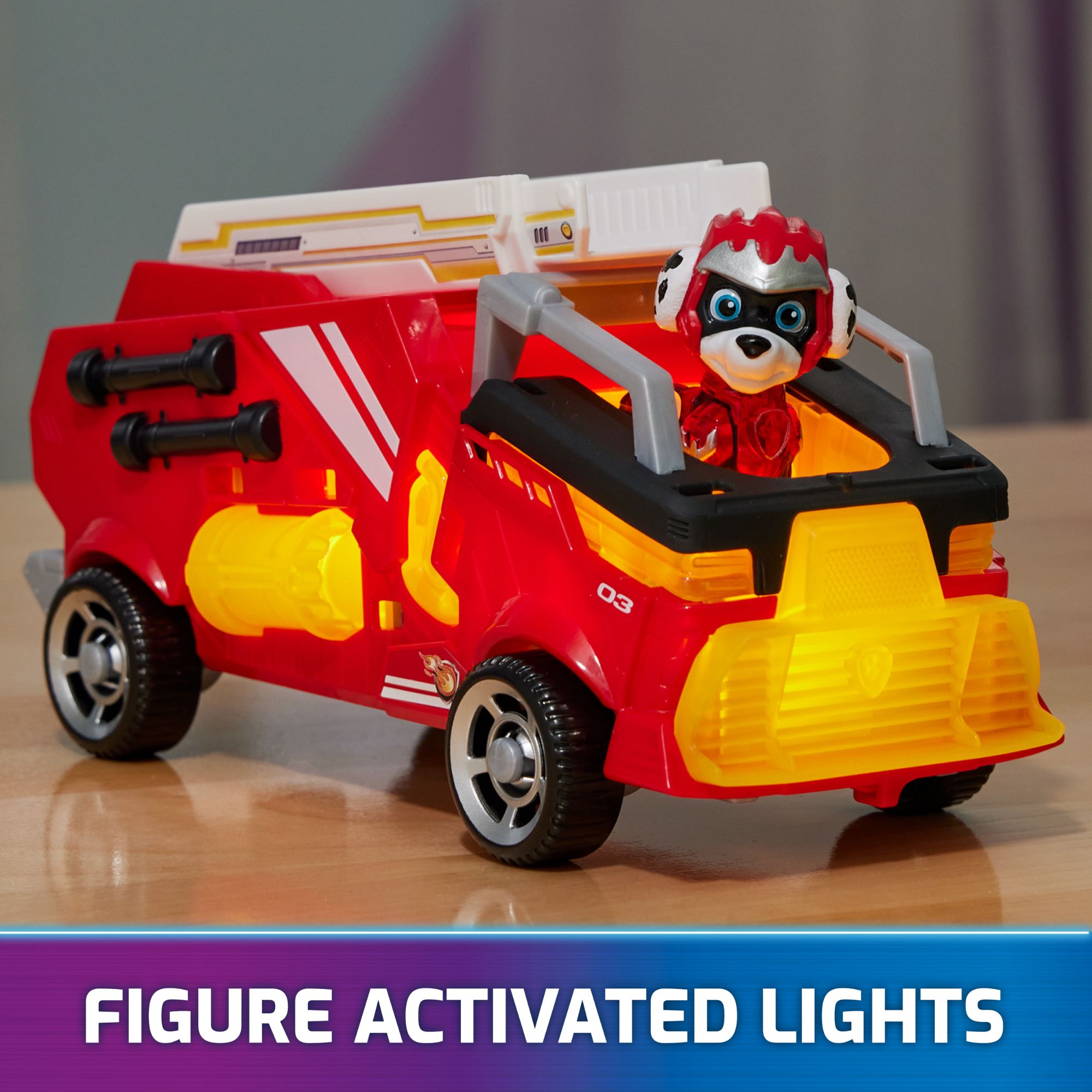 PAW Patrol The Mighty Movie Marshall's 7 - inch Rescue Vehicle with Lights and Sounds