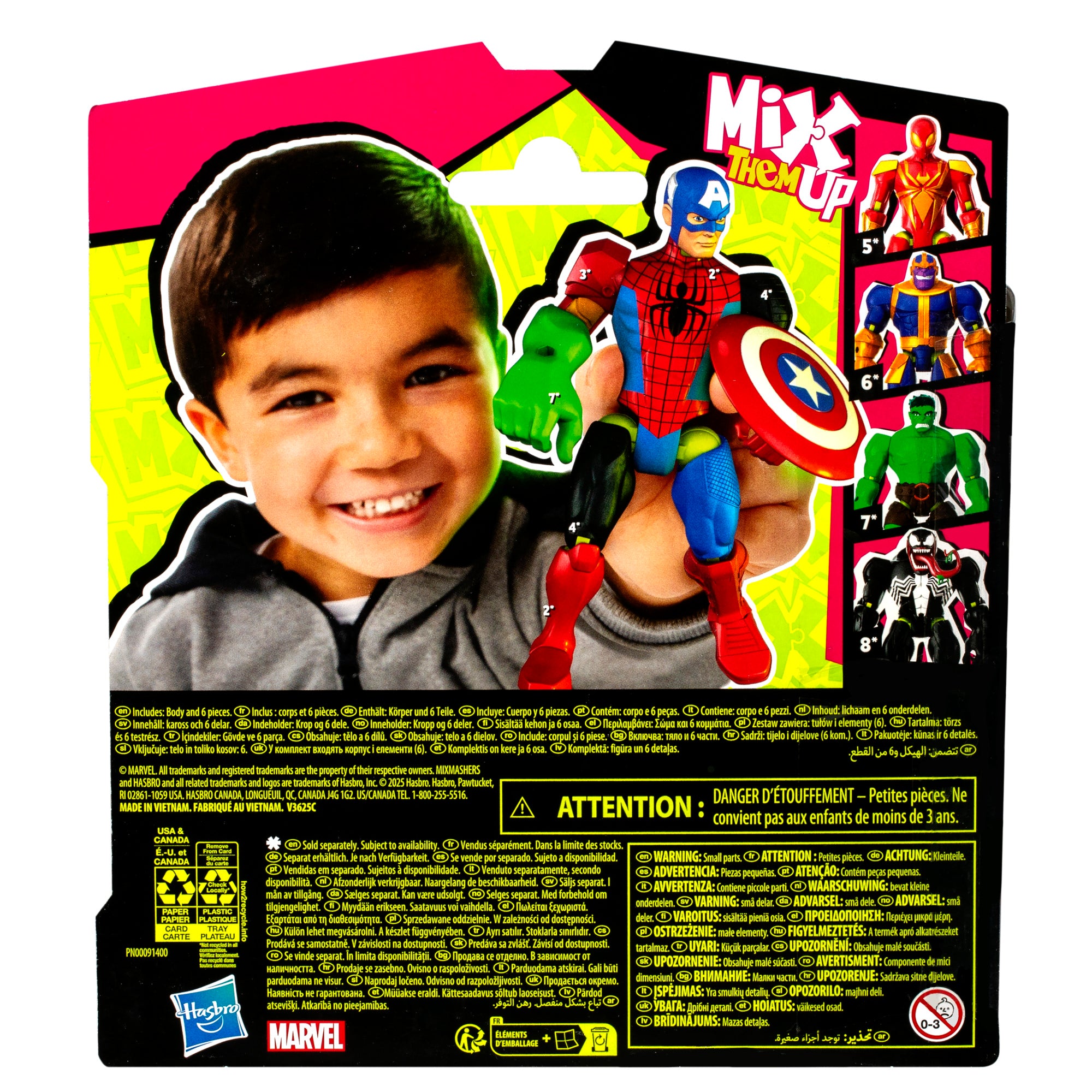 Hot Sale! Marvel Avengers MixMashers Captain America Collectible Action Figure