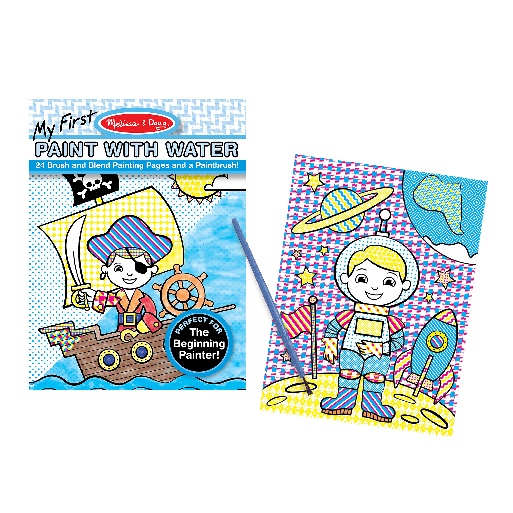 Melissa & Doug First Water-Painting Set: Pirates, Space, Construction & More
