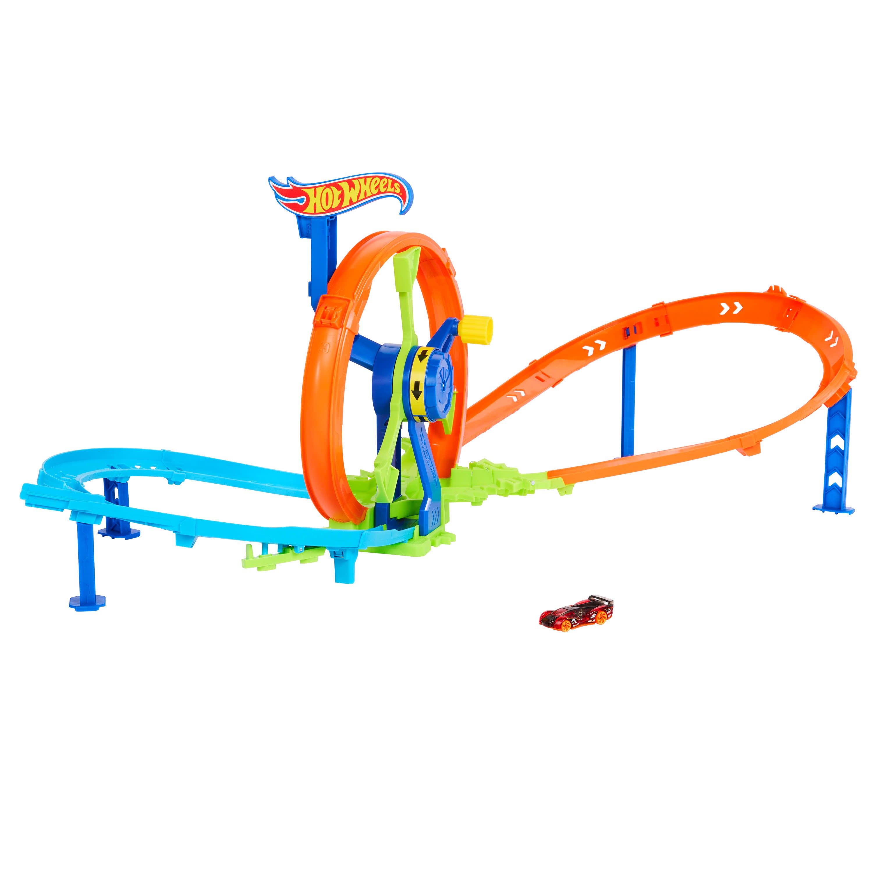 Hot Wheels Rapid Launch & Loop Stunt Tracks Playset - Ideal for Endless Racing Fun