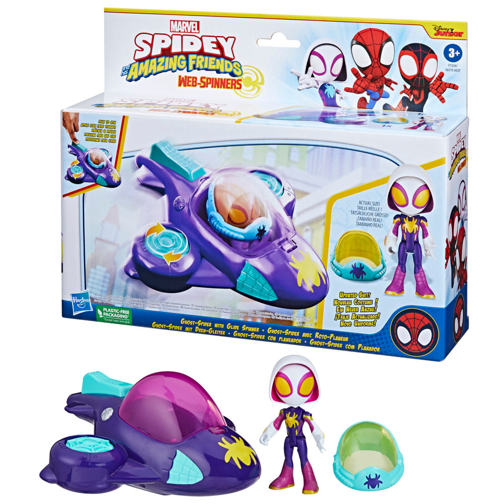 Marvel Spidey & Friends: Ghost-Spider Glide Spinner Jet - Hot Toy for Fans!