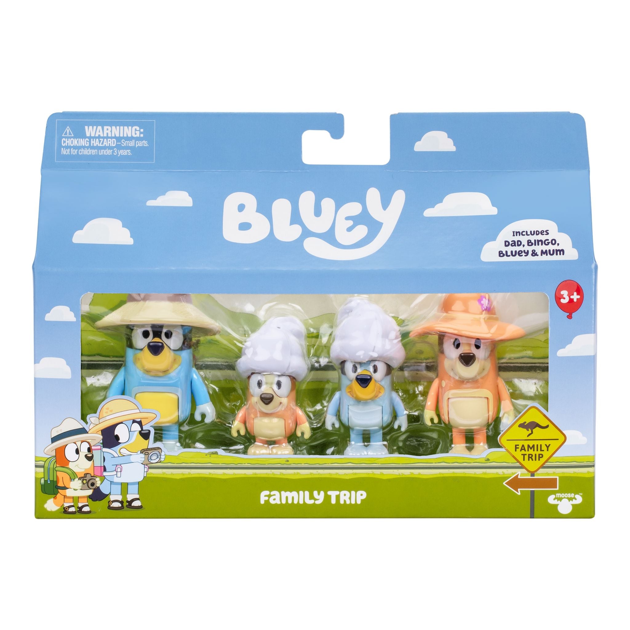 Hot! Bluey Season 11 Family Trip 4-Pack Figures