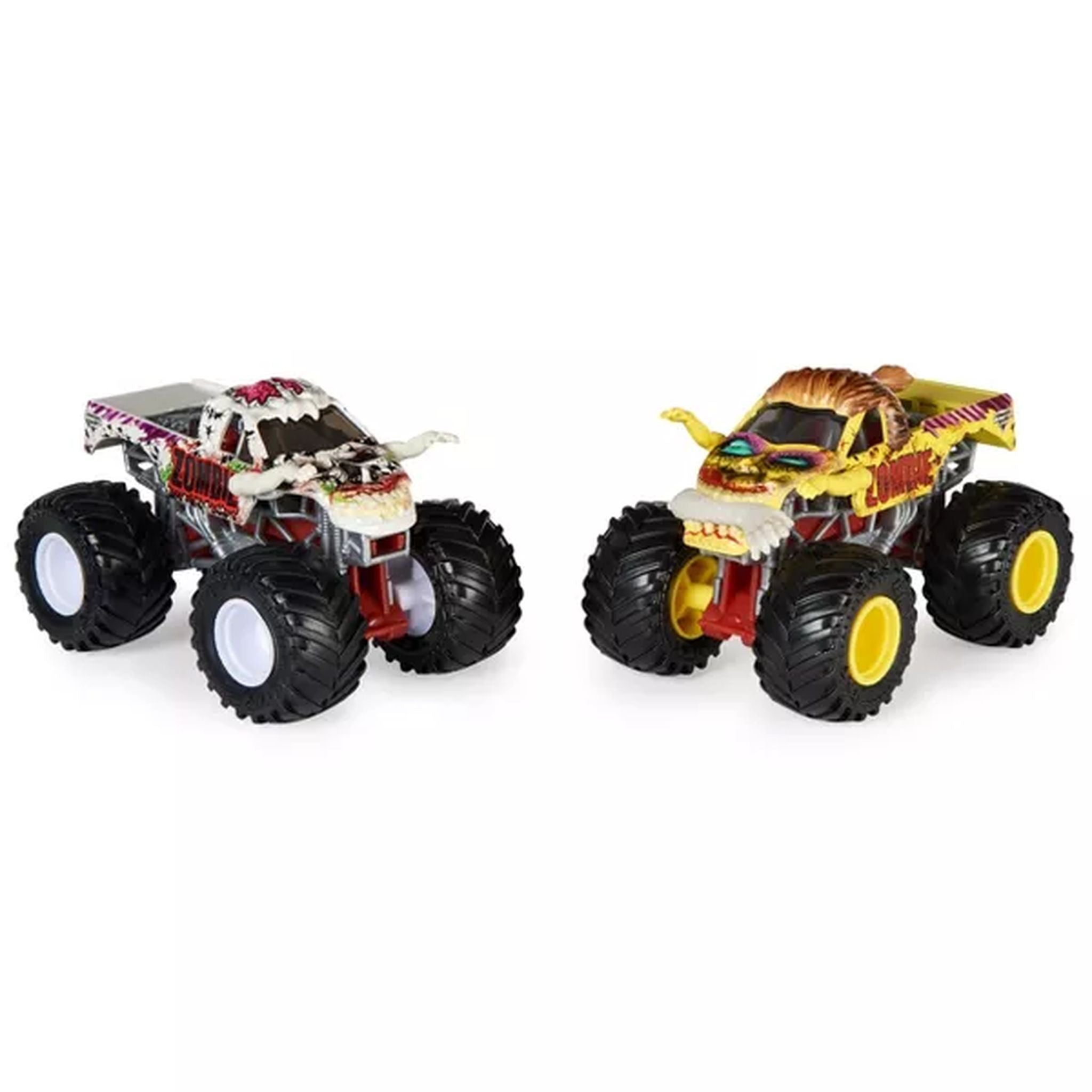 Monster Jam 1:64 Scale 2-Pack - Zombie Yellow vs Zombie White Die-Cast Trucks