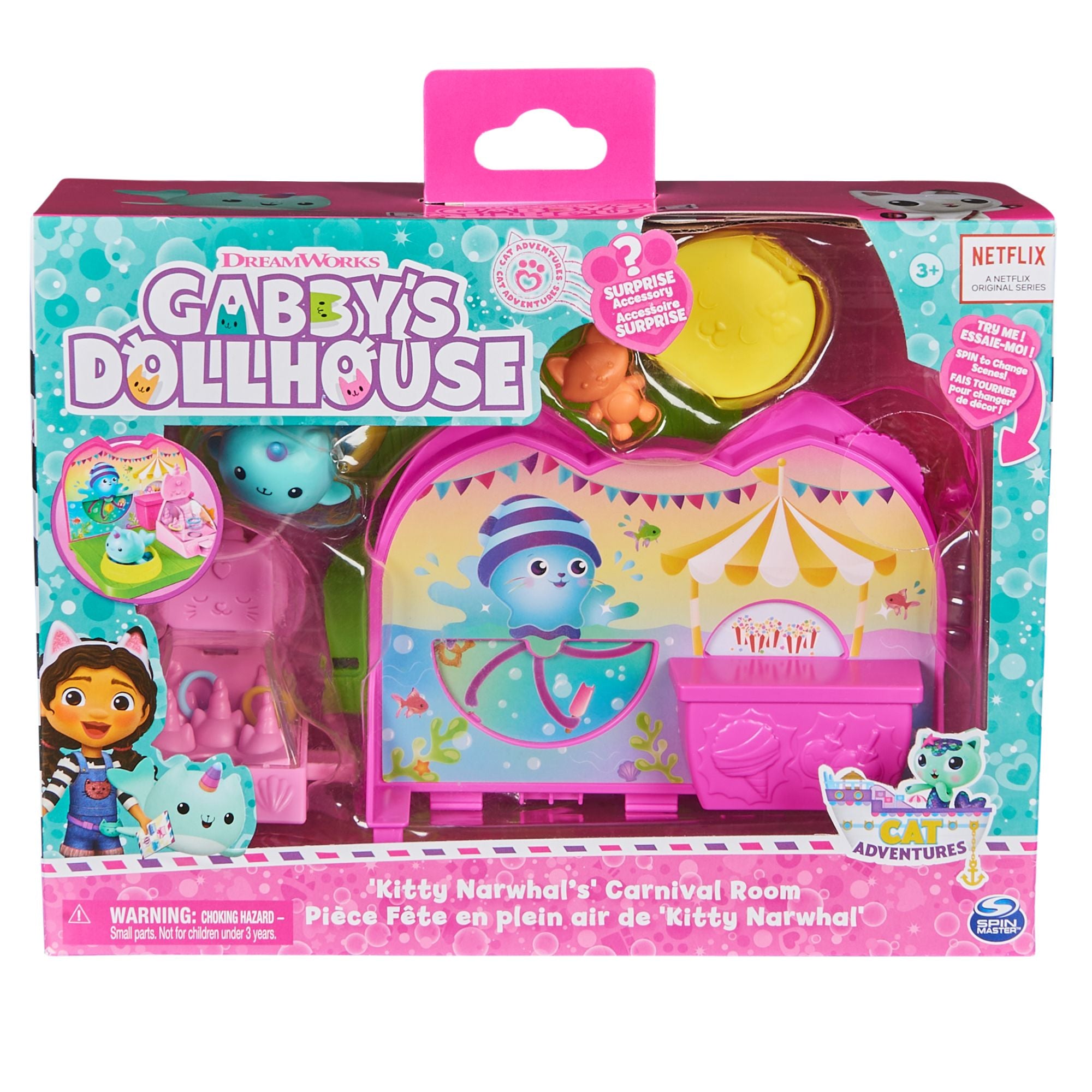 Gabby's Dollhouse Kitty Narwhal's Carnival Deluxe Room - Great for Pretend Play