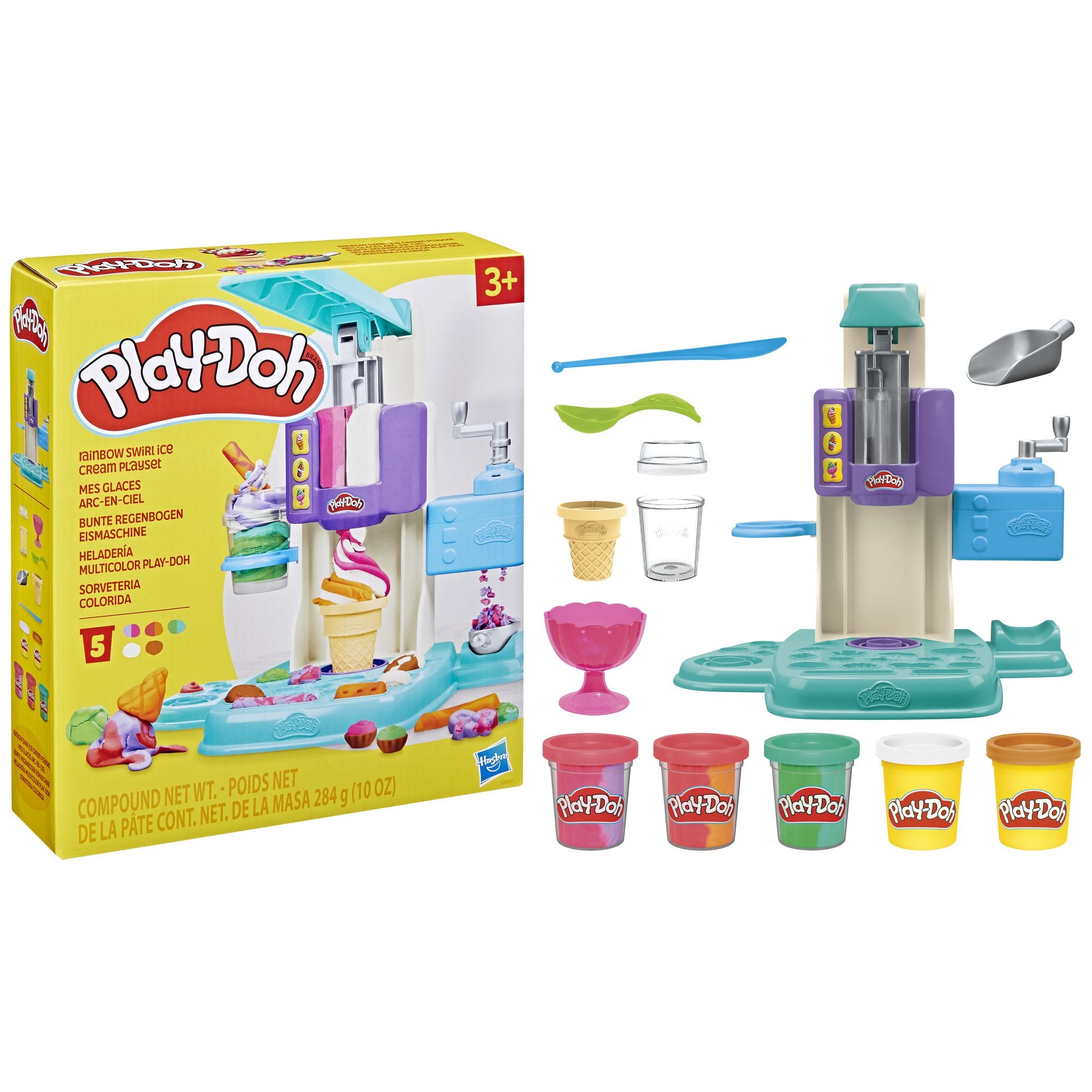 Play-Doh Rainbow Swirl Ice Cream Playset for 3+ Year Olds