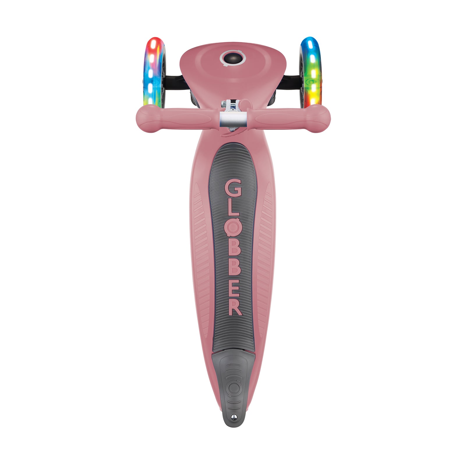 Globber Primo Foldable Lights Scooter in Trendy Deep Pastel Pink - Ideal for Kids
