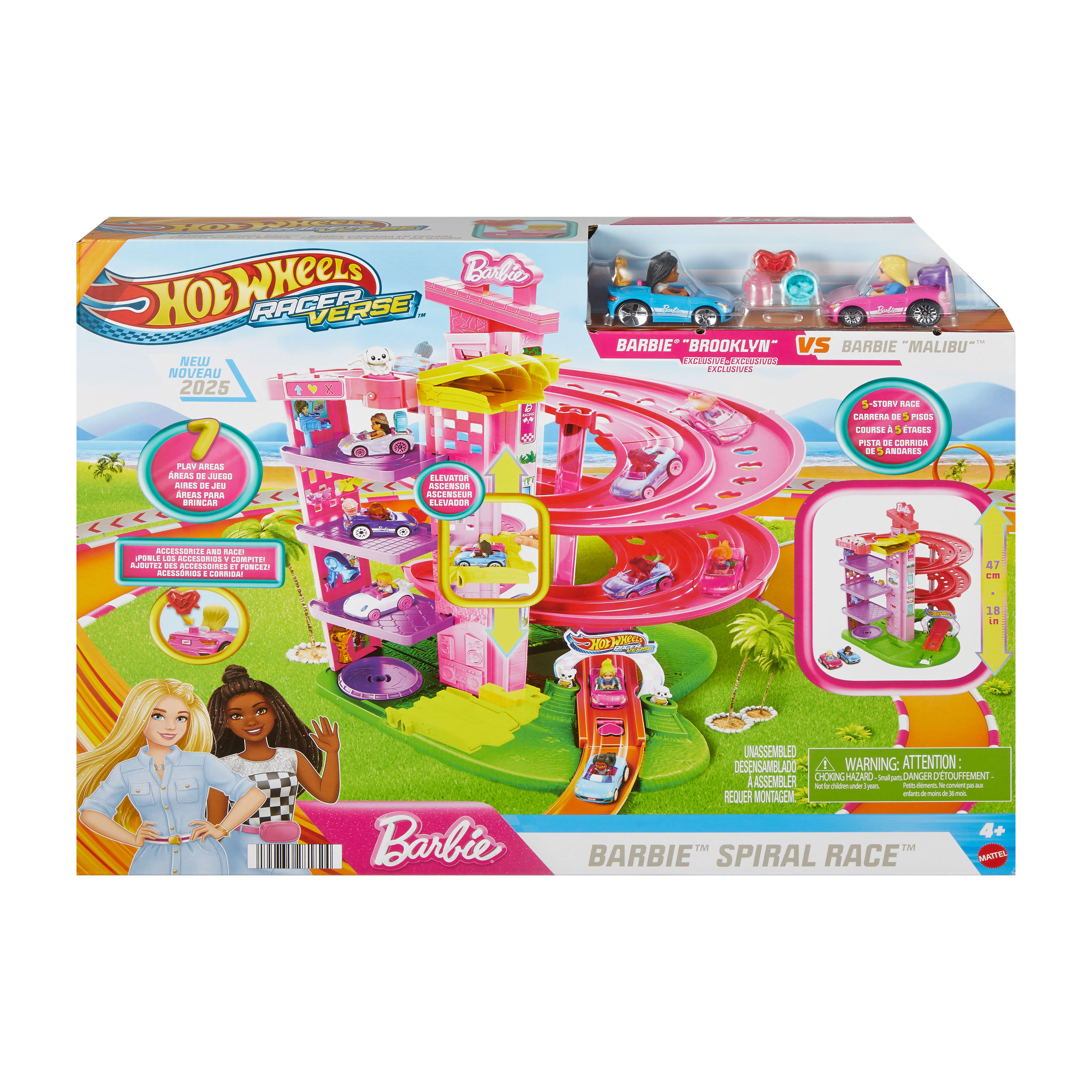 Hot Wheels RacerVerse Barbie Spiral Race Track Set - Super Fun Adventure!
