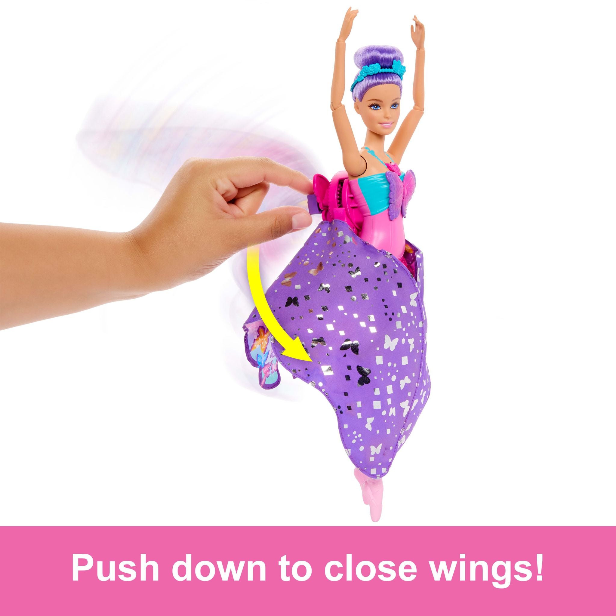 Magical Barbie Doll with Dance and Flutter 2-in-1 Transformation