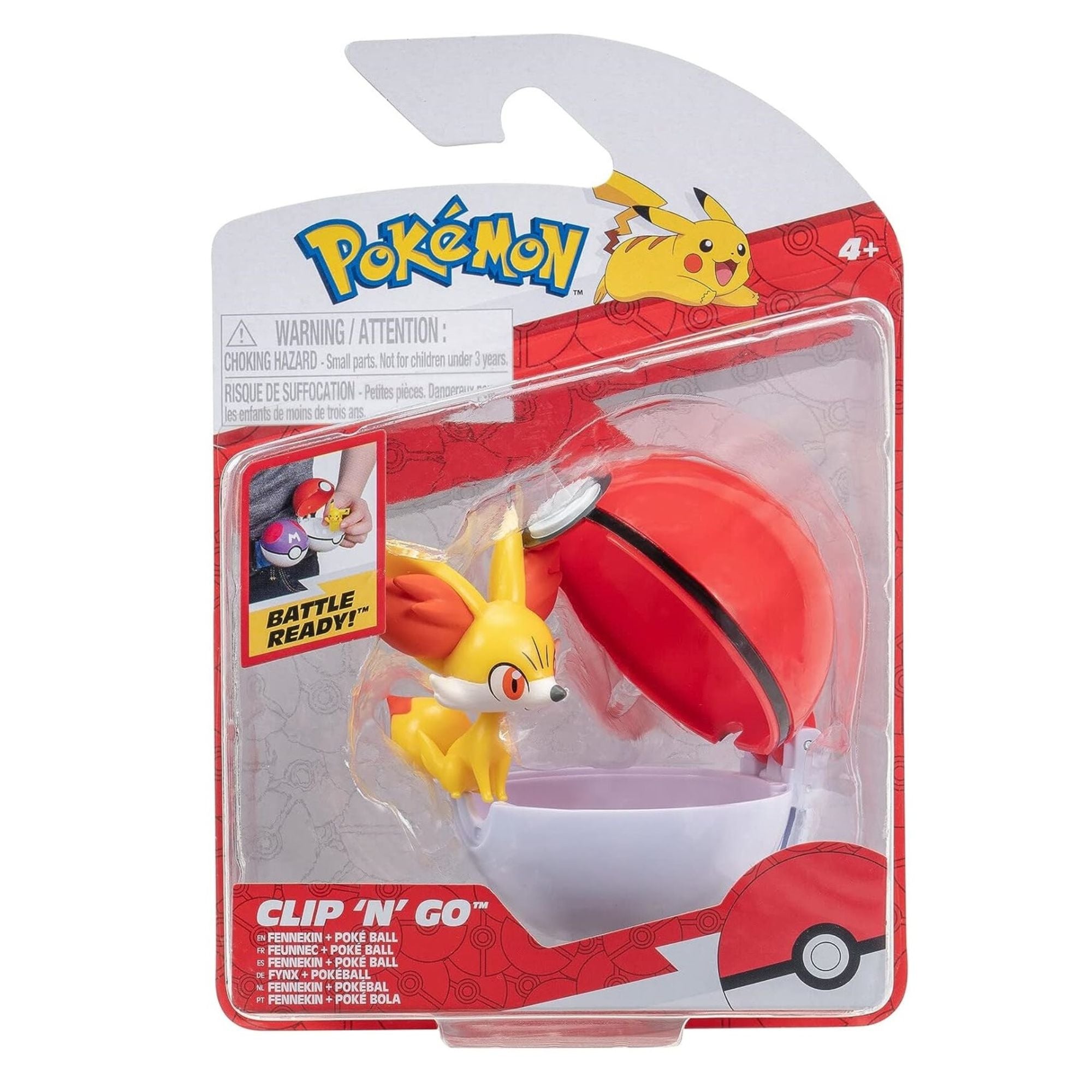 Hot! Pokemon Clip N Go Fennekin & Poke Ball Set