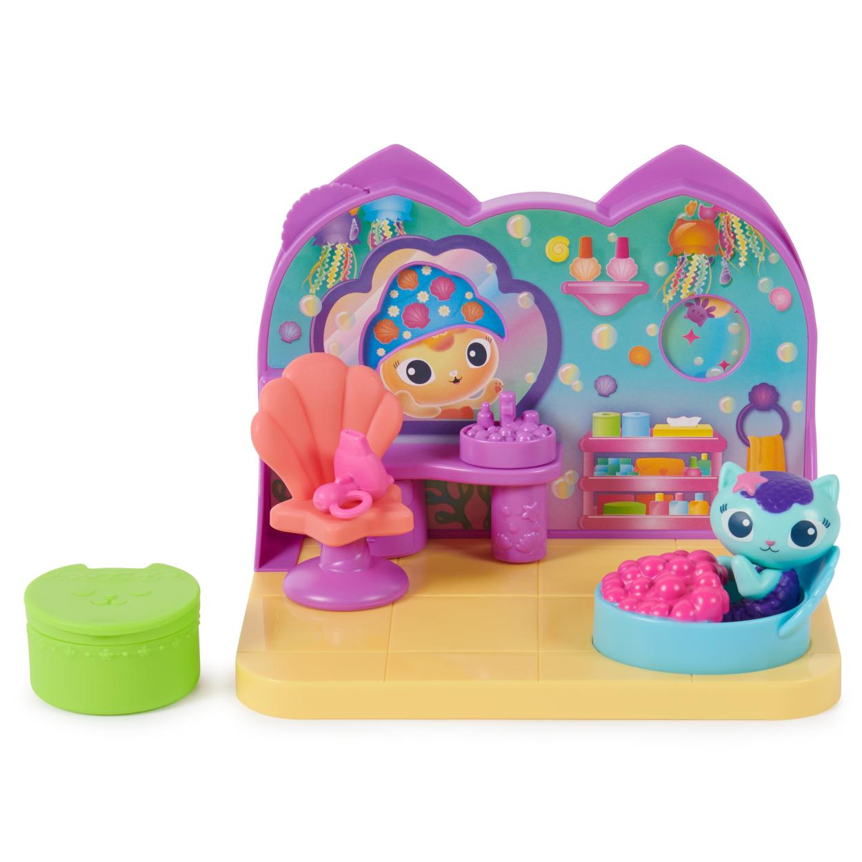 Gabby's Dollhouse Mercat's Spa Room Interactive Playset for Pretend Play
