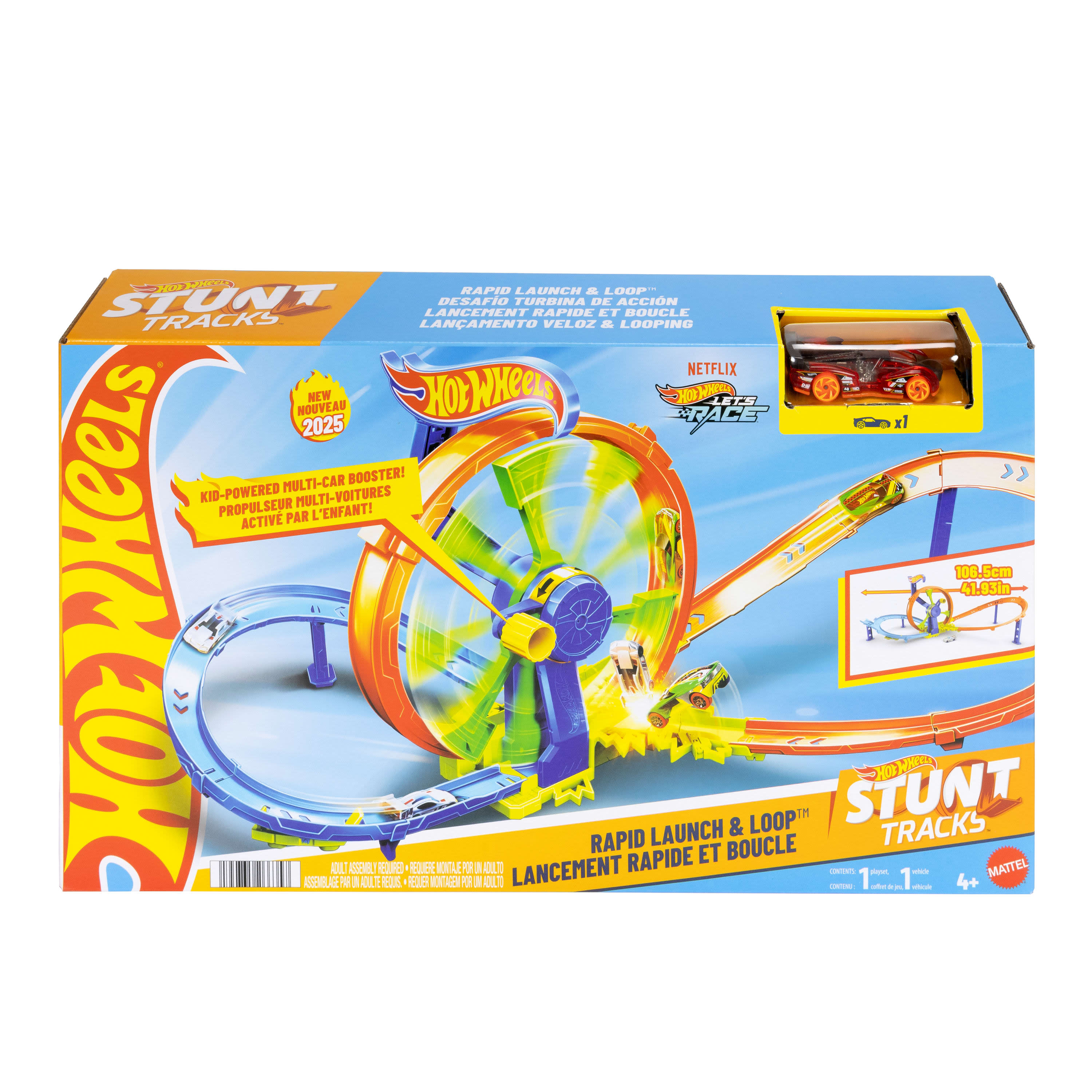 Hot Wheels Rapid Launch & Loop Stunt Tracks Playset - Ideal for Endless Racing Fun