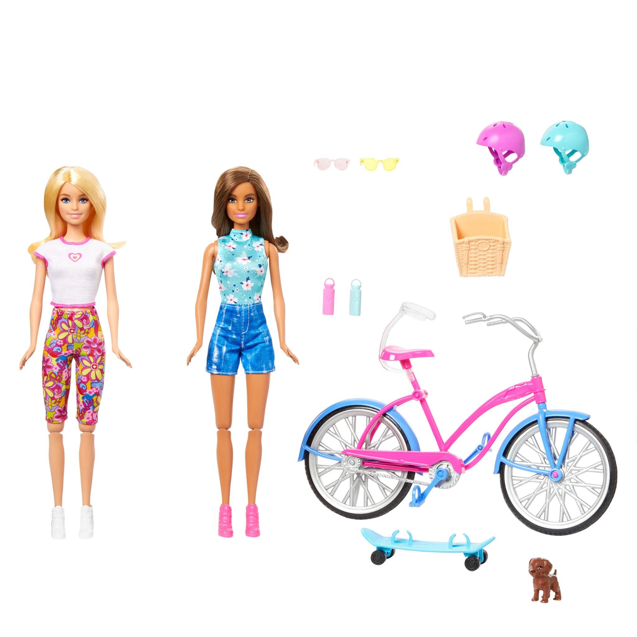 Hot Sale! Colorful Barbie Outdoor Playset with Two Dolls in Sporty Outfits