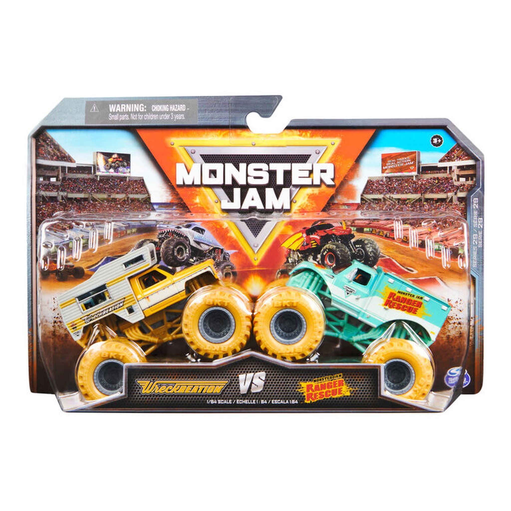 Hot Deal: 1:64 Scale Monster Jam 2-Pack - Wreckreation vs Ranger Rescue Toy Trucks