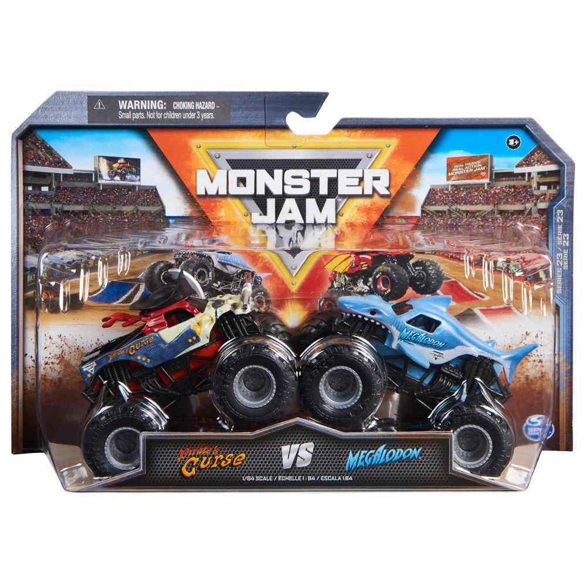 Hot Deal! Monster Jam 1:64 Scale Die - Cast 2 - Pack: Pirates Curse vs Megalodon