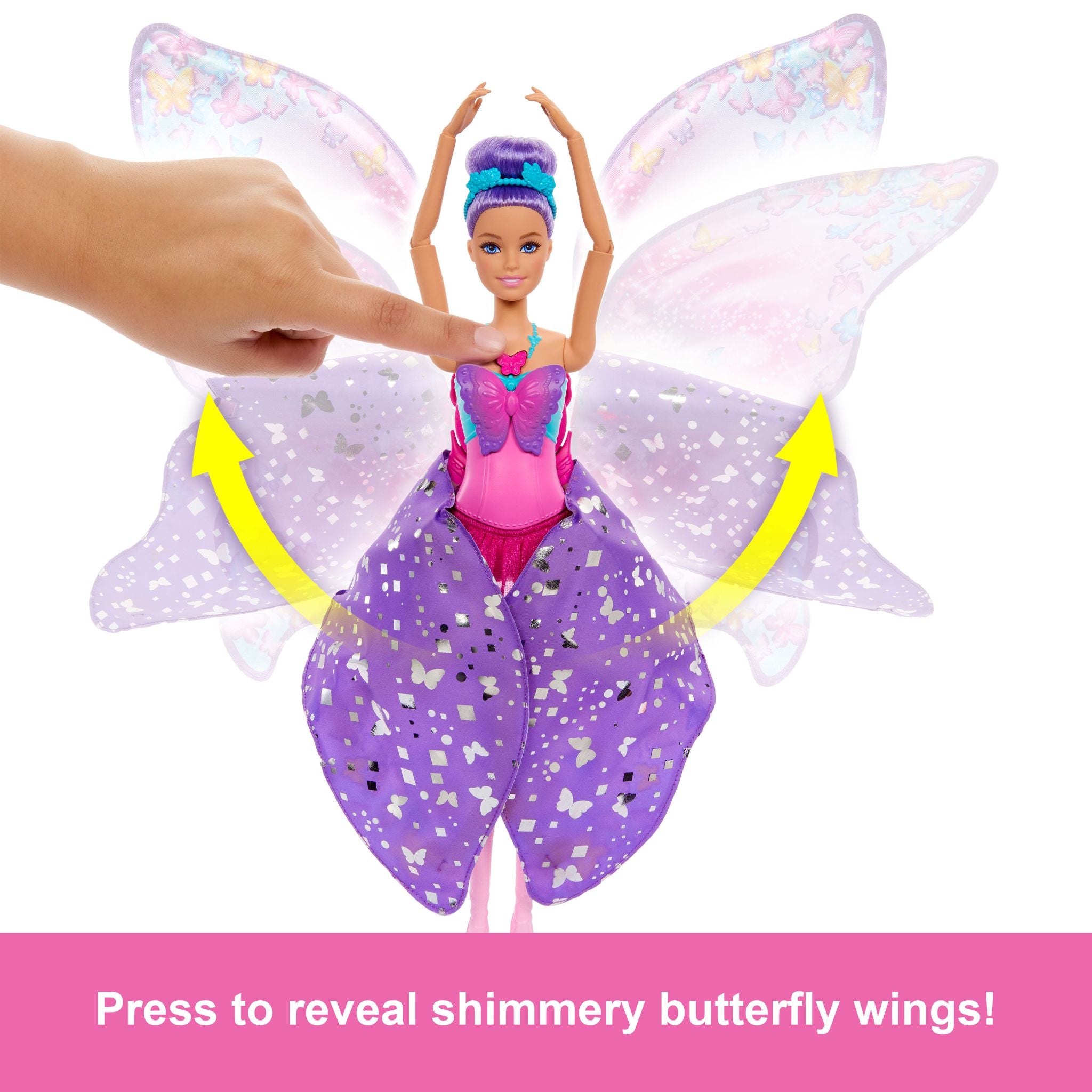 Magical Barbie Doll with Dance and Flutter 2-in-1 Transformation