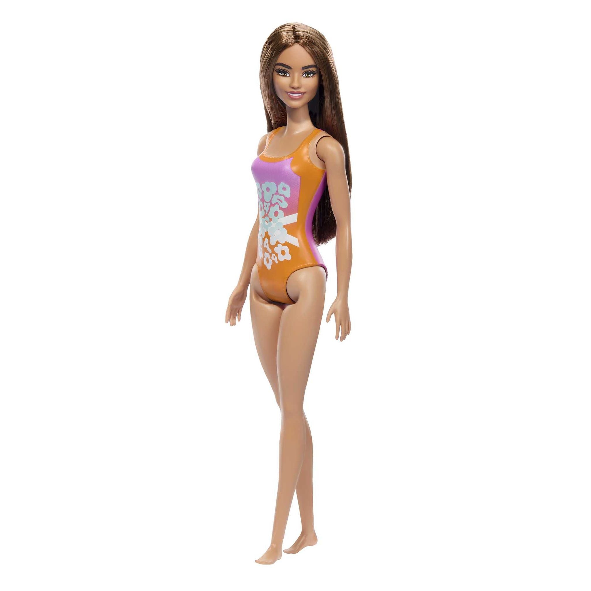Barbie Doll in Stylish Orange Beach Swimsuit for Kids