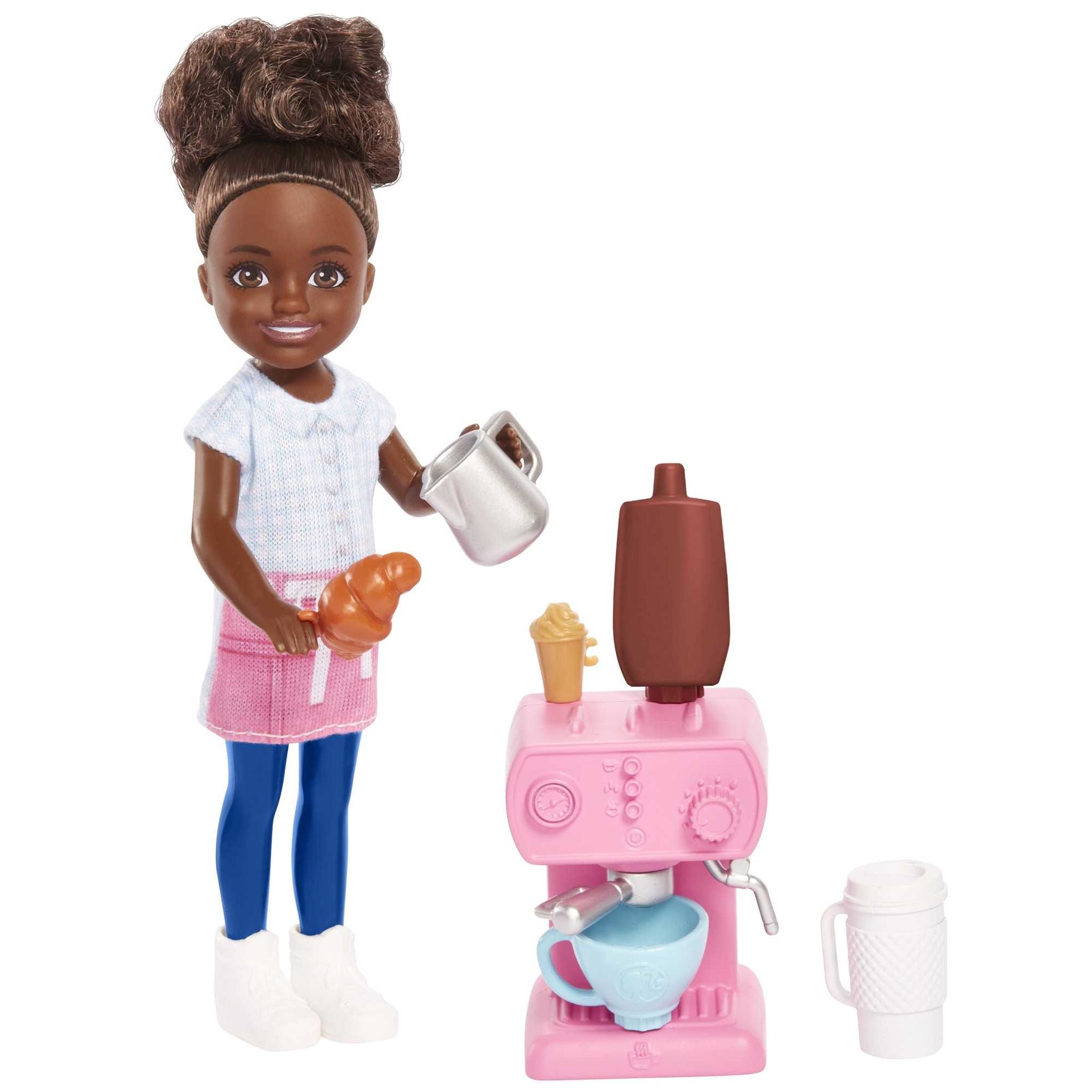 Hot! Barbie Chelsea Can Be Barista Doll
