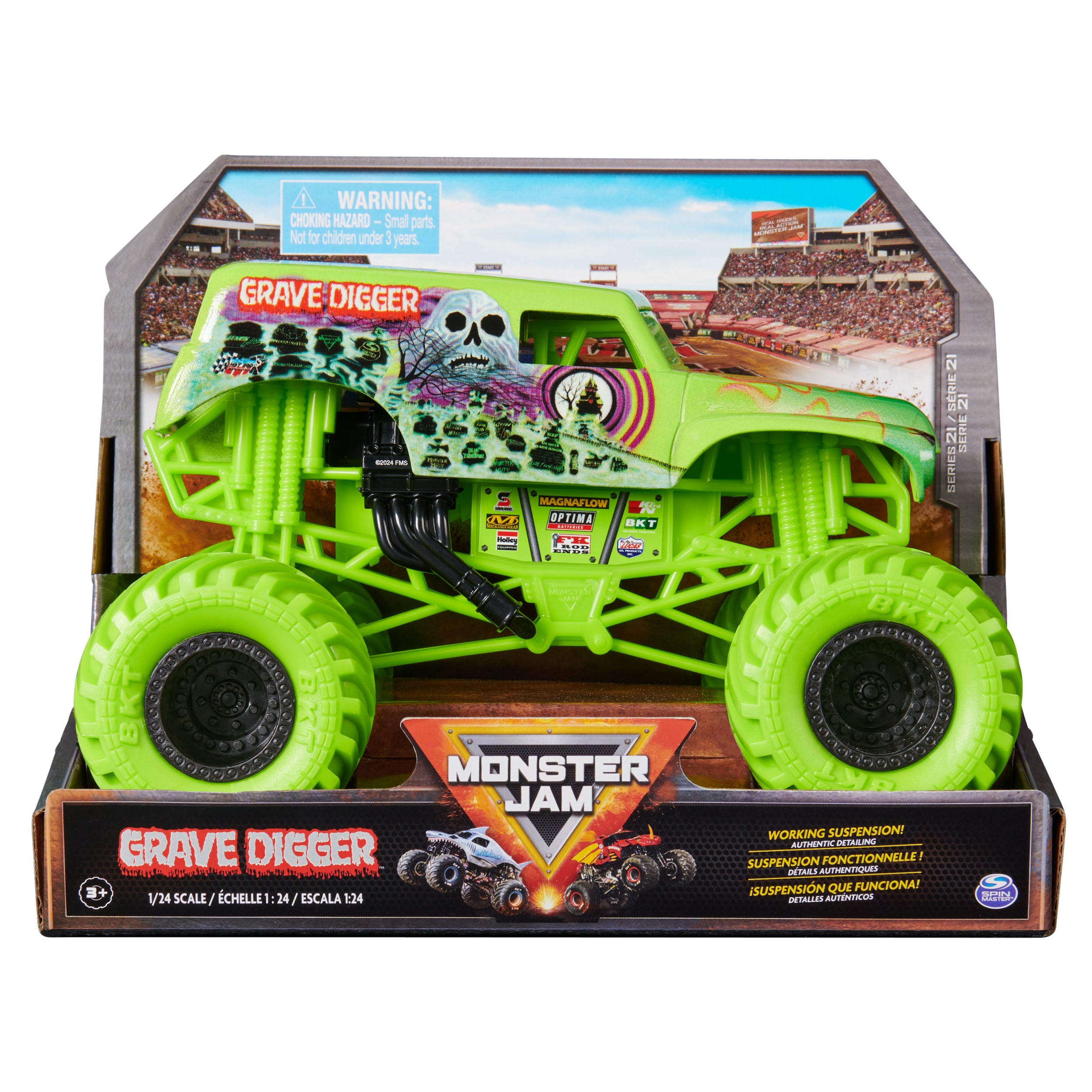 Hot Deal: Monster Jam 1:24 Scale Grave Digger Monster Truck (Series 21)