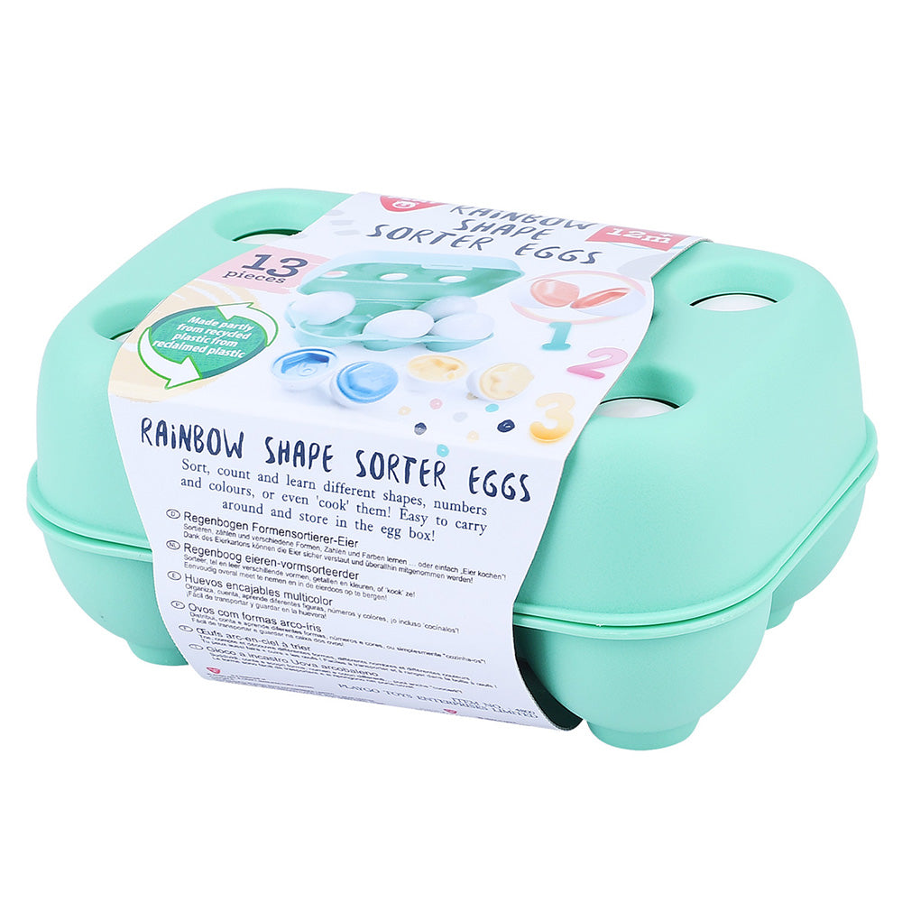 Hot Sale! Playgo Toys' Recycled Rainbow Egg Shape Sorter for 12+ Months Old