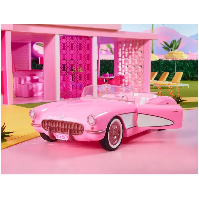 Hot Sale! Collectible Barbie The Movie Pink Corvette Convertible Toy Car