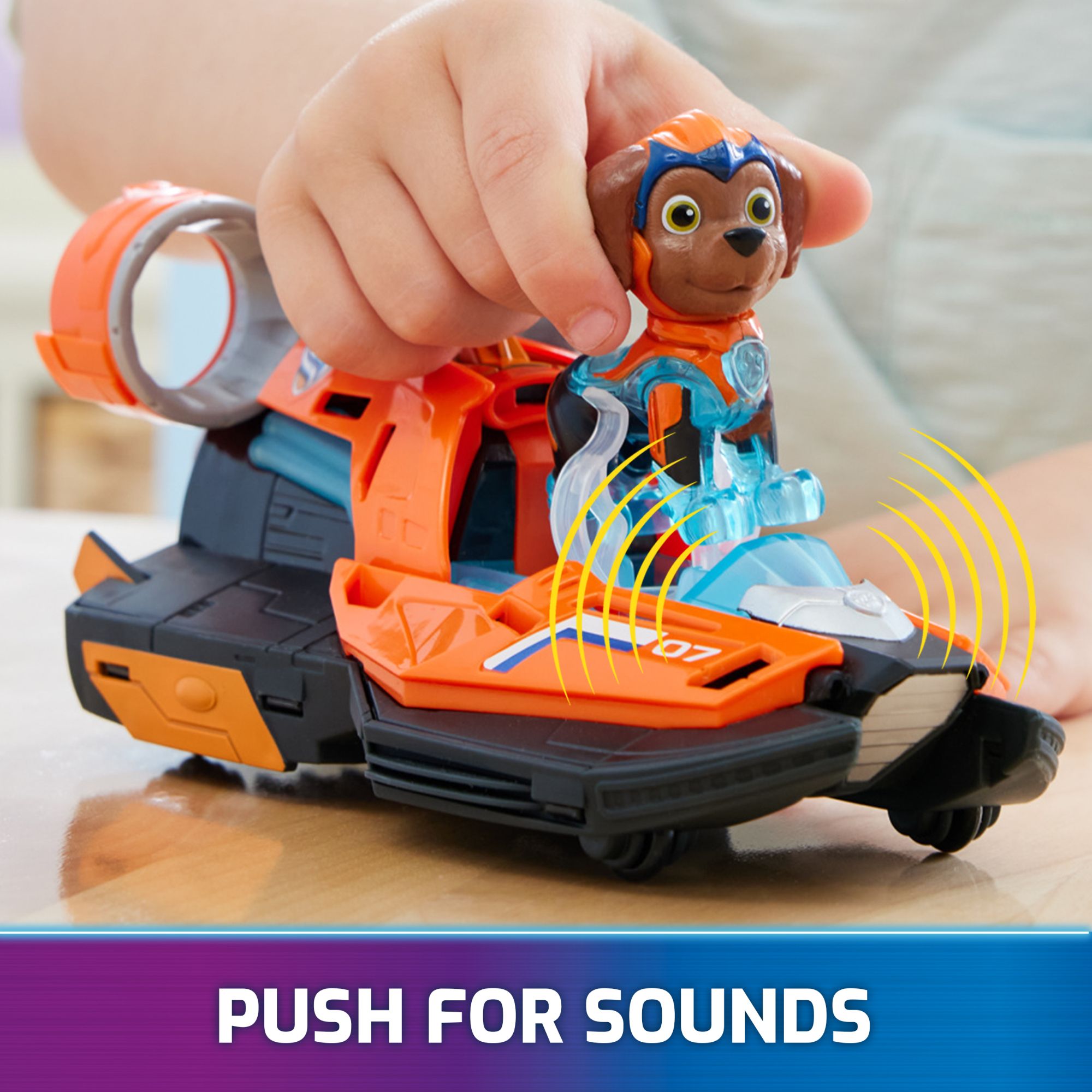 PAW Patrol The Mighty Movie Zuma's 7 - inch Rescue Hovercraft Toy