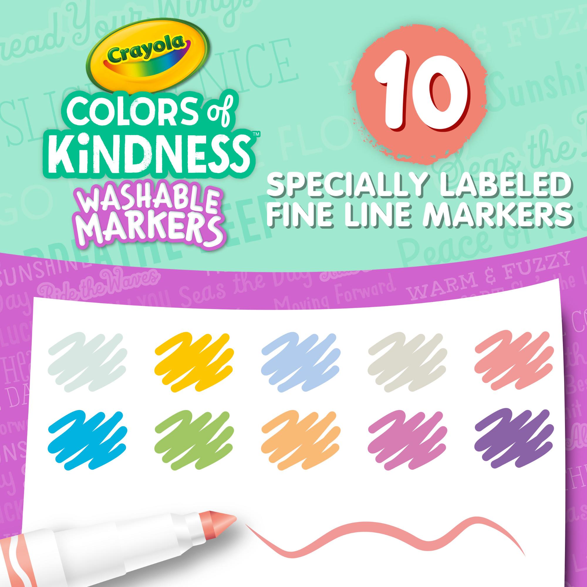 Crayola Washable Fineline Markers - 10 Pack for Kindness and Creativity