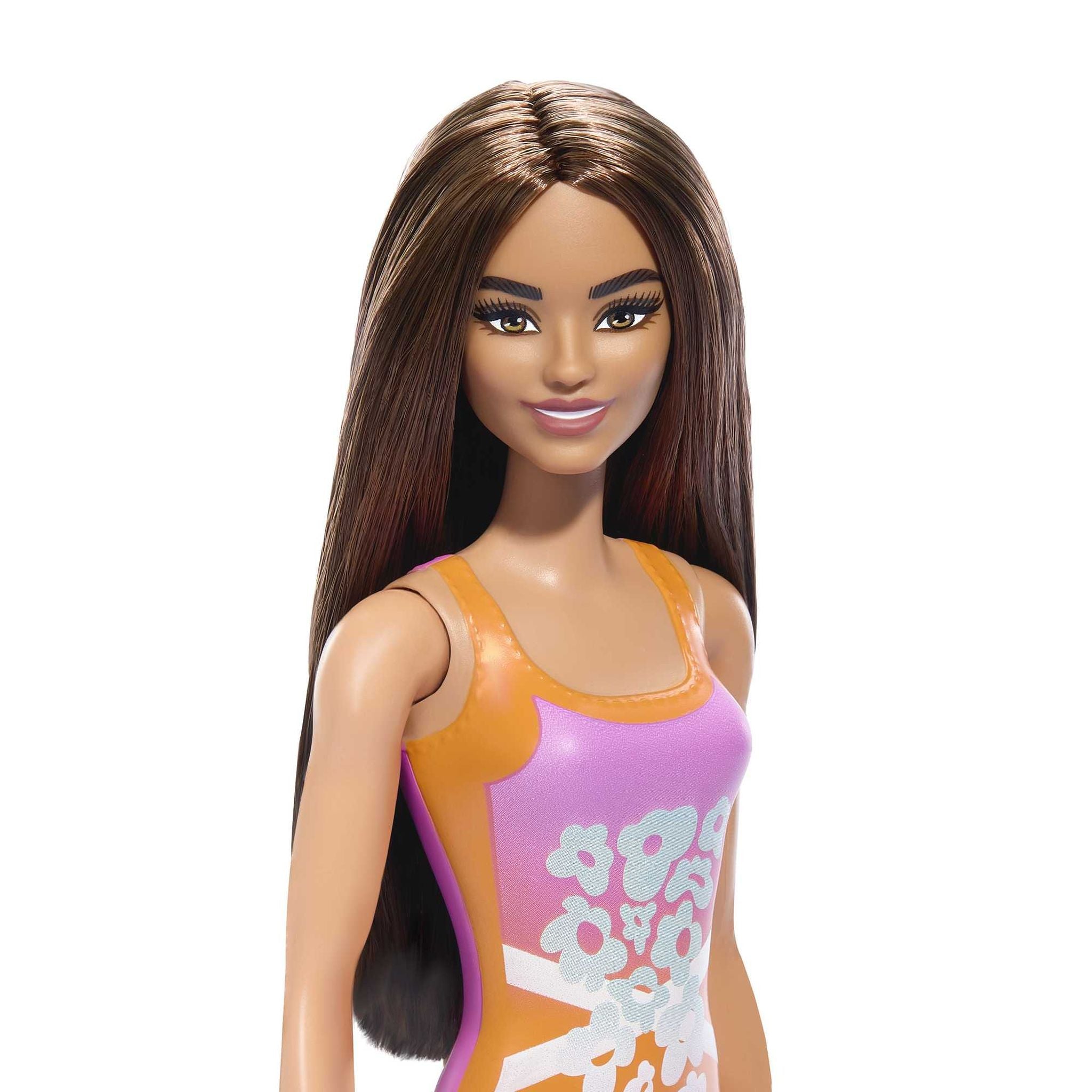 Barbie Doll in Stylish Orange Beach Swimsuit for Kids