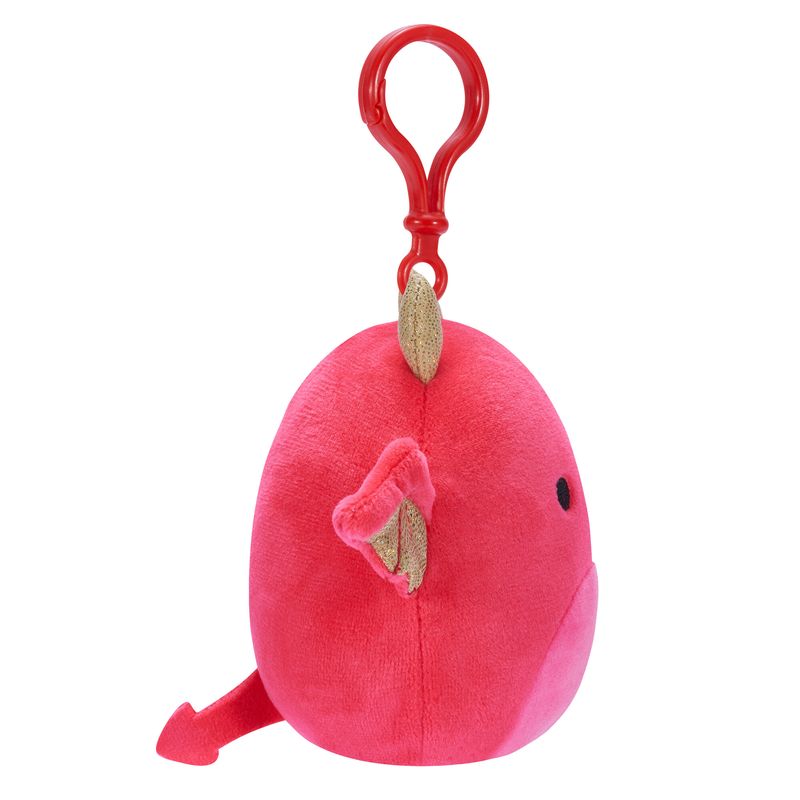 Squishmallows 3.5-Inch Halloween Plush Clip-On Karlie in Striking Red and Gold Devil Design