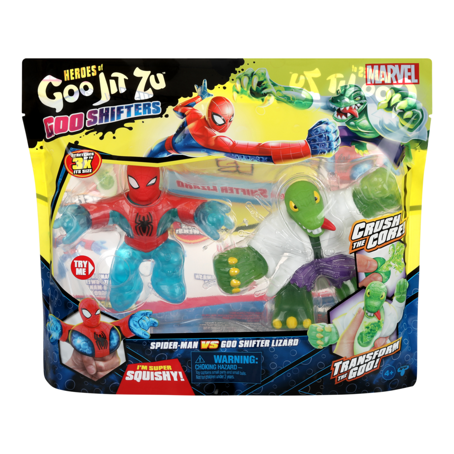Hot! Heroes Of Goo Jit Zu Marvel S7 - Spider-Man vs Goo Shifter Lizard Versus Pack