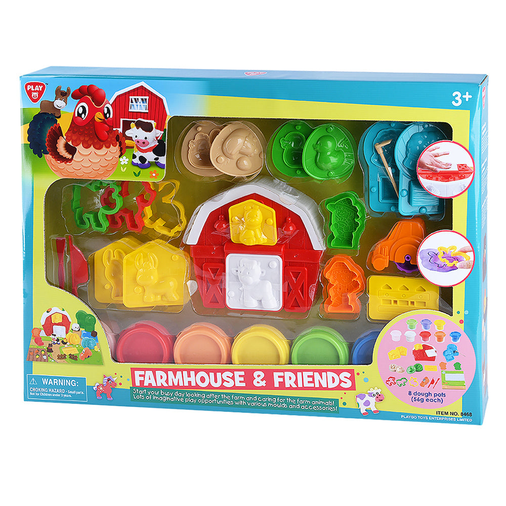 Hot Sale! Playgo Toys Farmhouse & Friends Gluten-Free Dough Playset for Kids Aged 3+