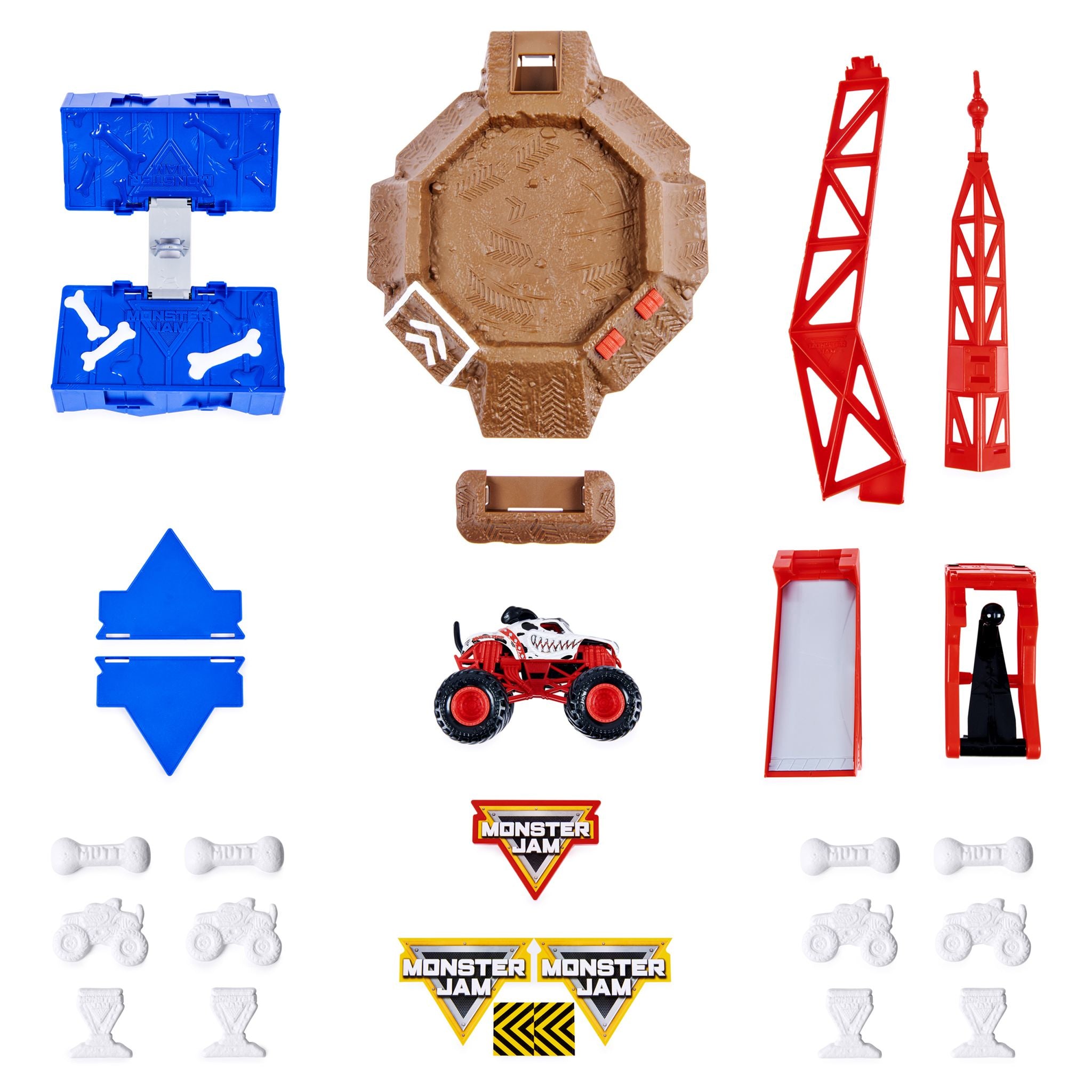 Monster Jam Monster Mutt Dalmatian Blastin' Bones - An Exclusive Action Playset