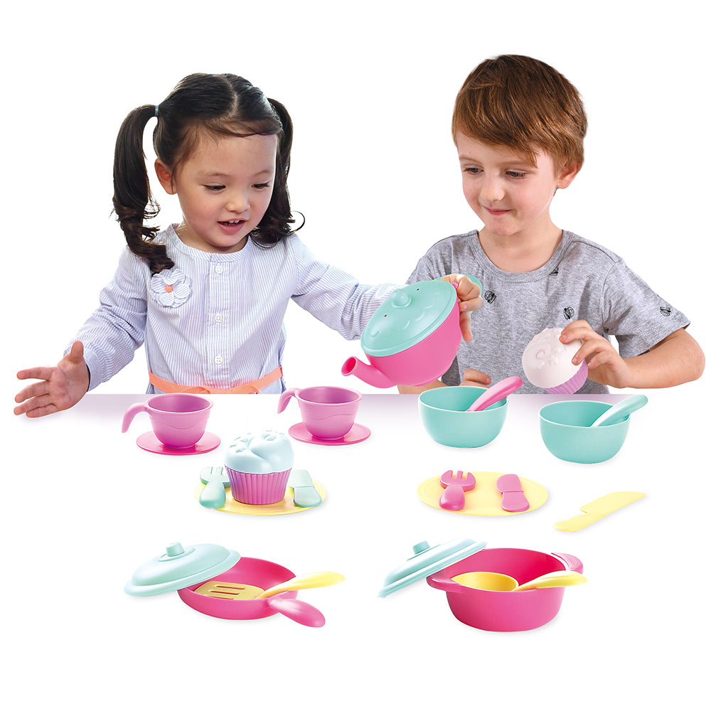 Playgo Toys Bio-Based Tea & Cookware Set - Eco-Friendly Fun!