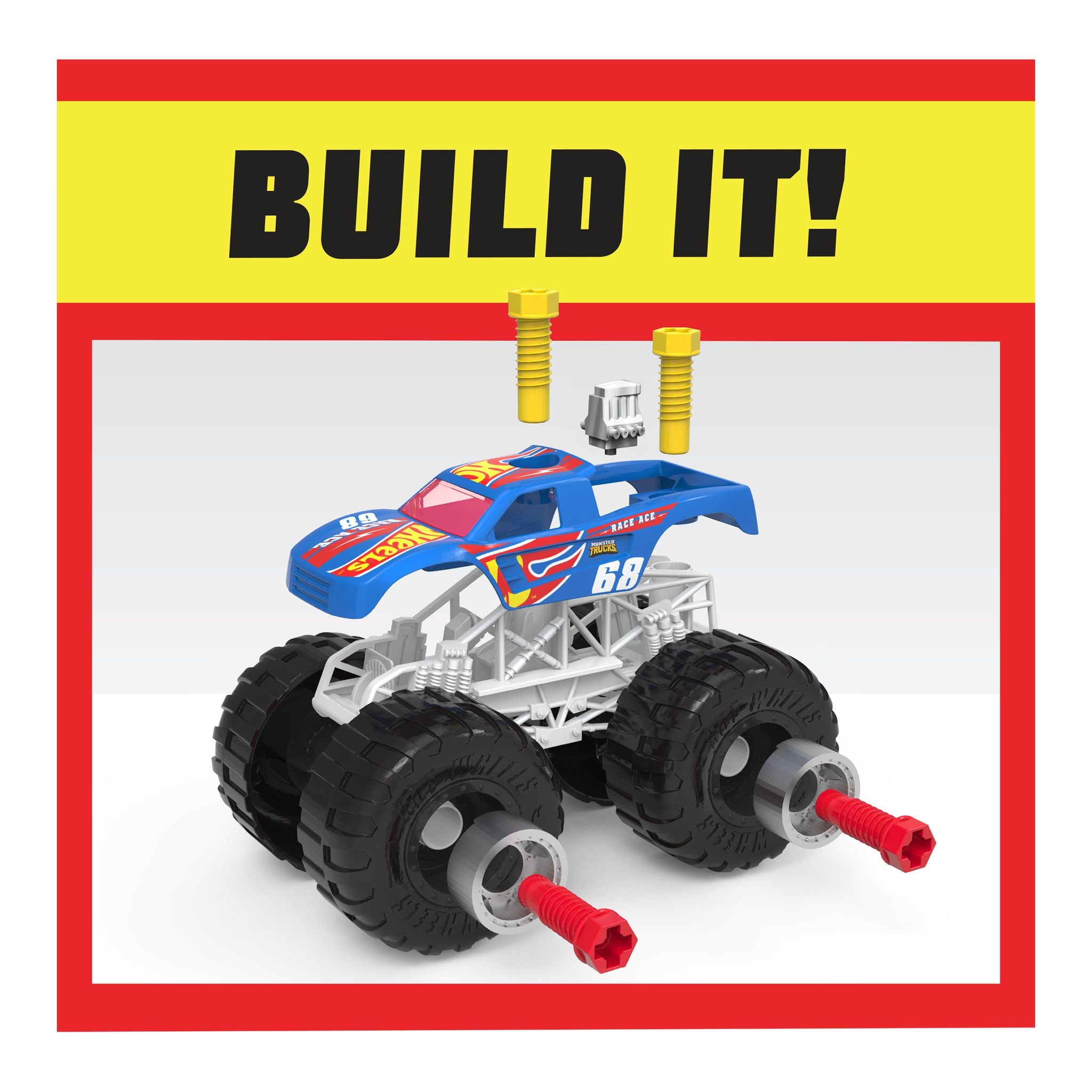 Hot Wheels Monster Trucks: Exclusive Ready-To-Race Monster Truck Building Set for Kids