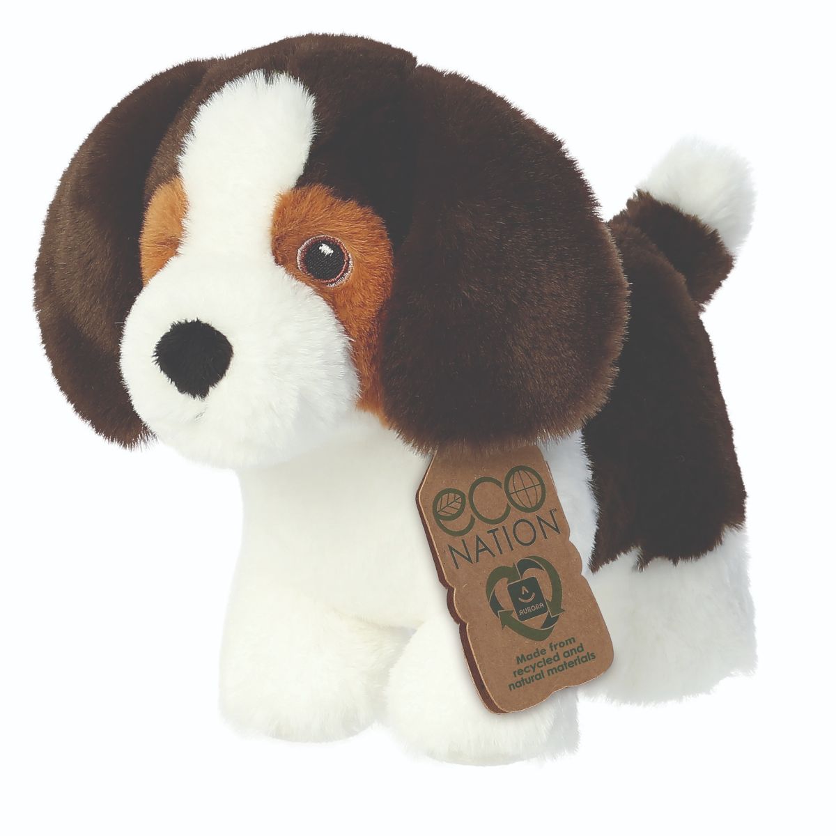 Aurora Eco Nation Soft Beagle Dog Plush - Great Cuddle Toy