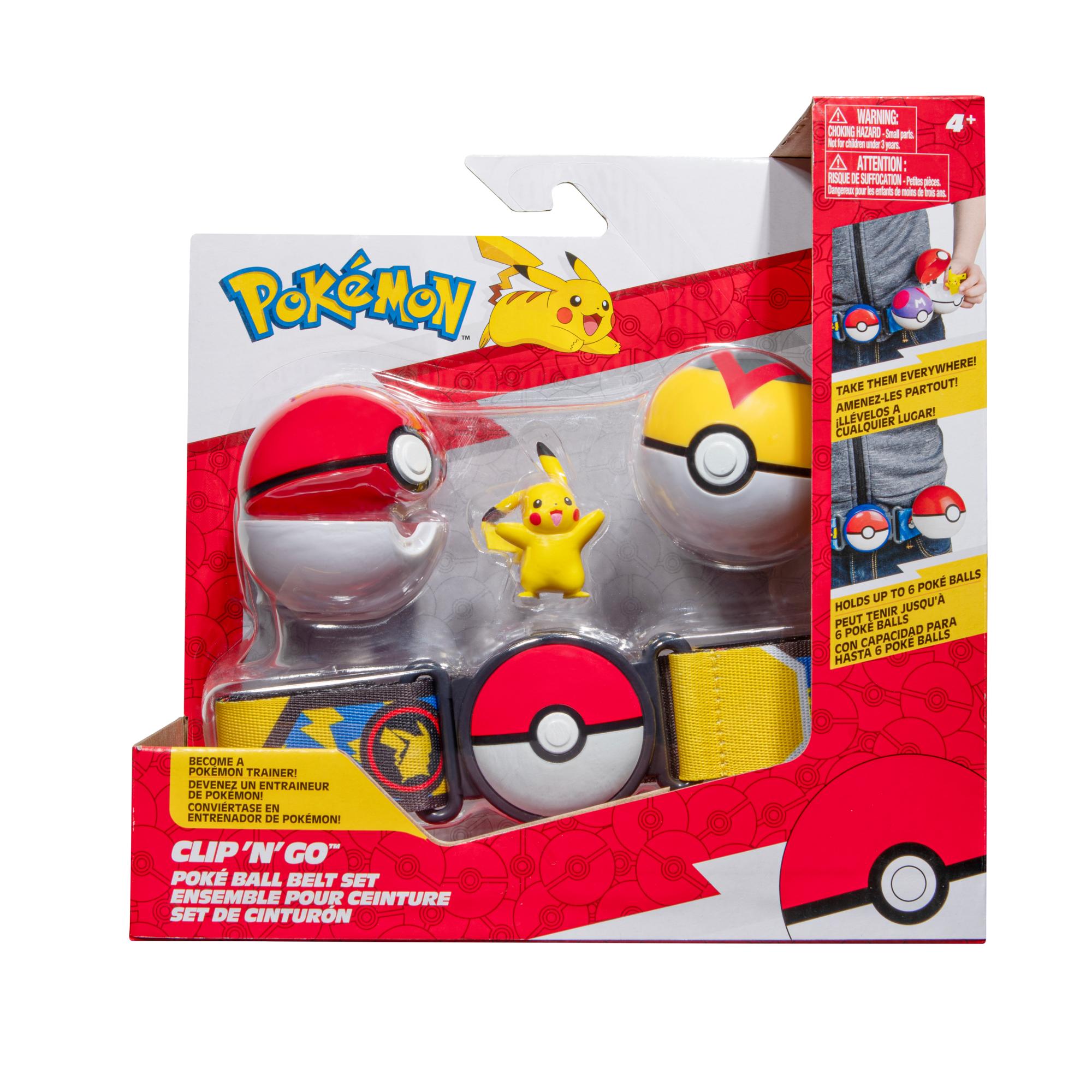 Hot Deal! Pokemon Clip N Go Poke Ball Belt Set with Poke Ball, Level Ball and Pikachu Figure